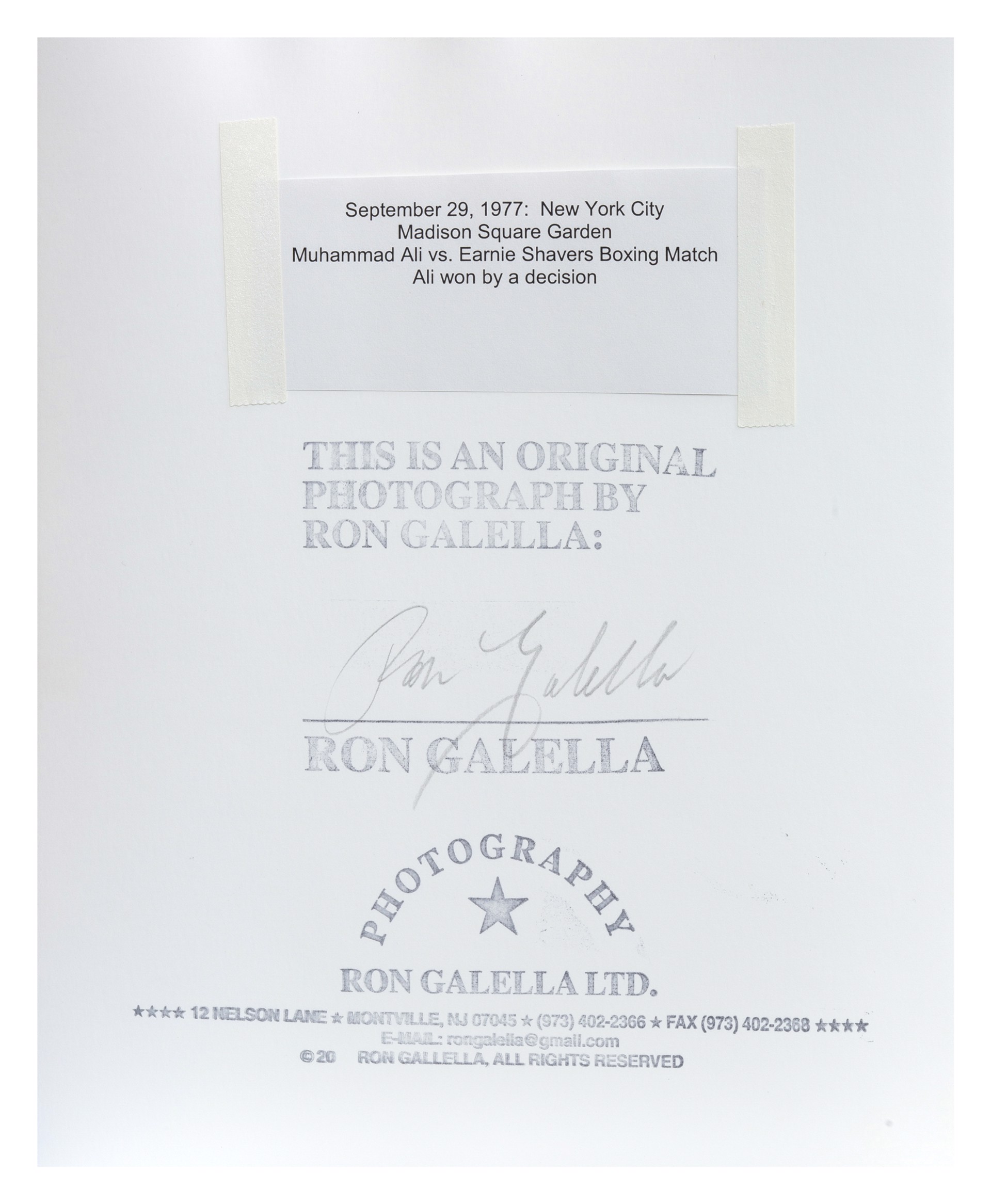 Muhammad Ali and Earnie Shavers by Ron Galella