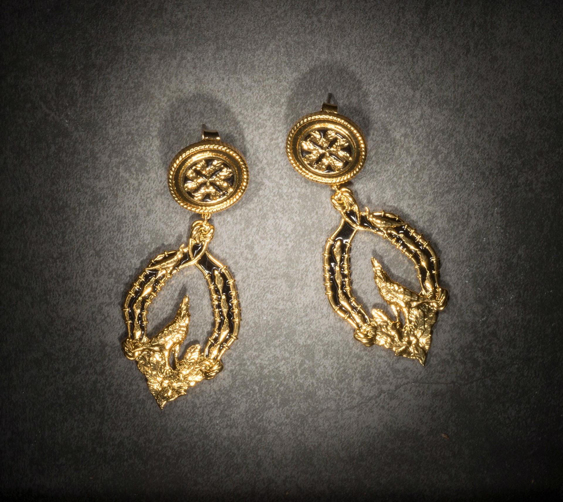 Vigor Earrings Classic - Gold and Black by Angela Mia