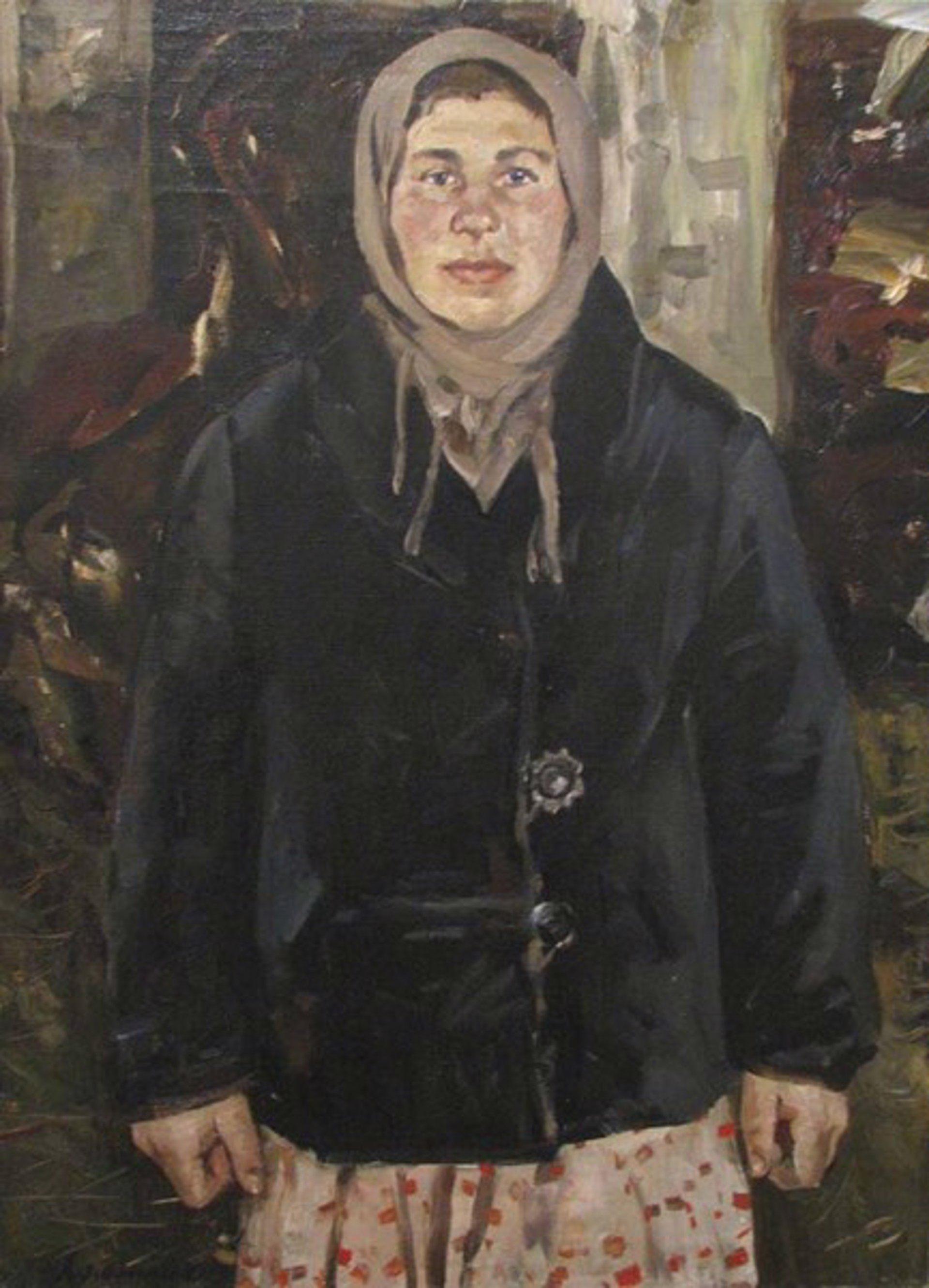 Portrait of Milkmaid Sidorovoi by Oleg Lomakin