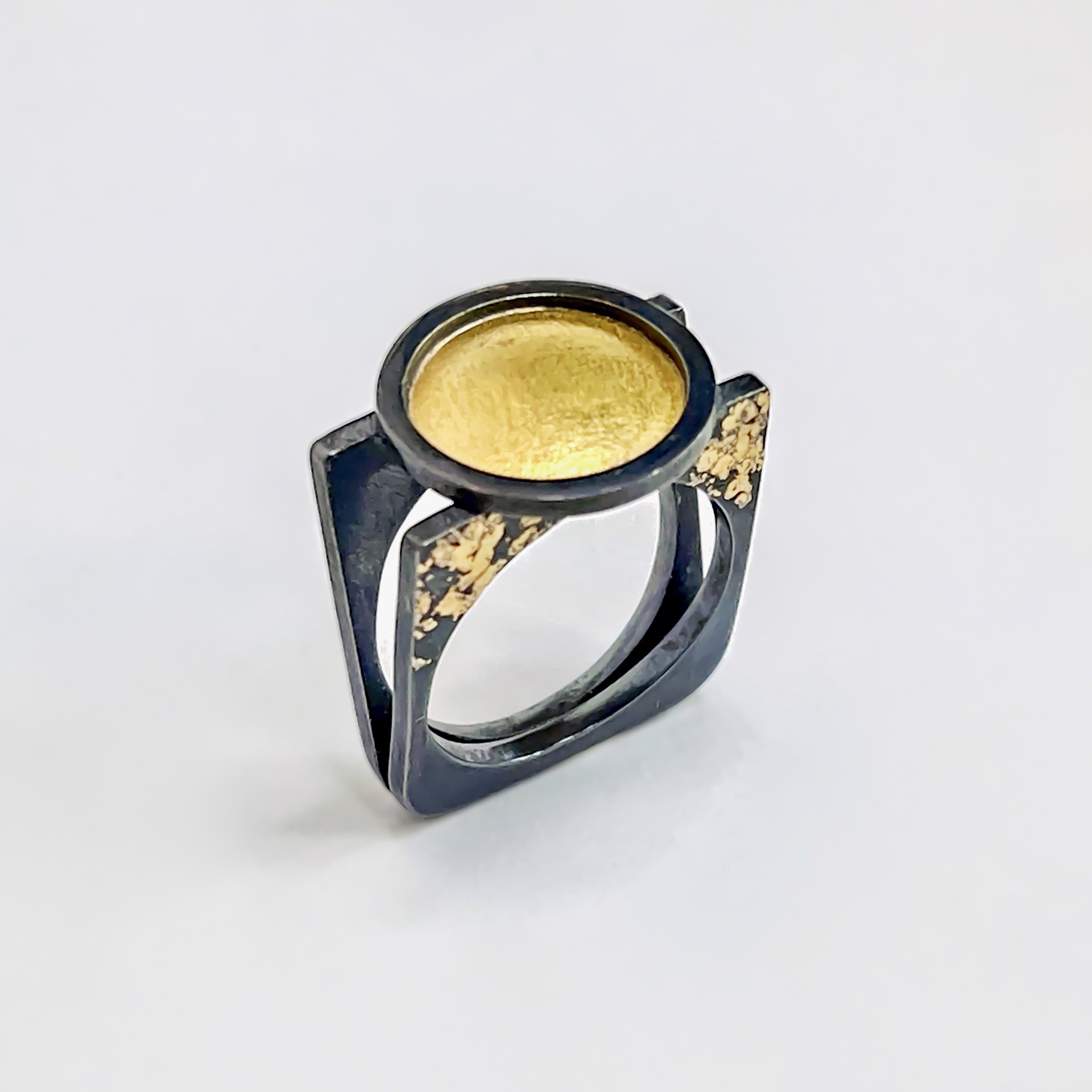 Split Ring with Gold Accents by Amerinda Alpern