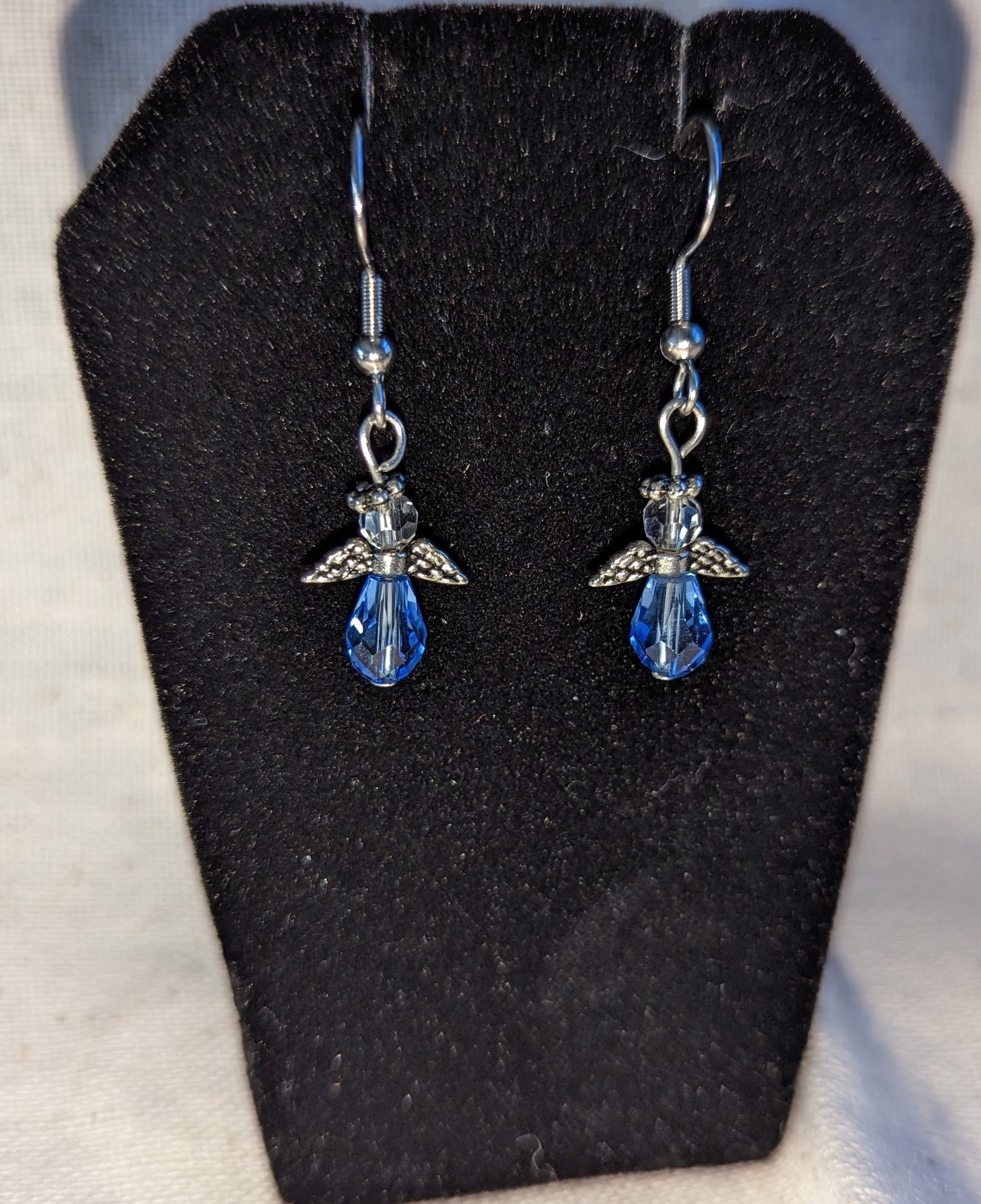 Blue angel earrings by Betty Binder