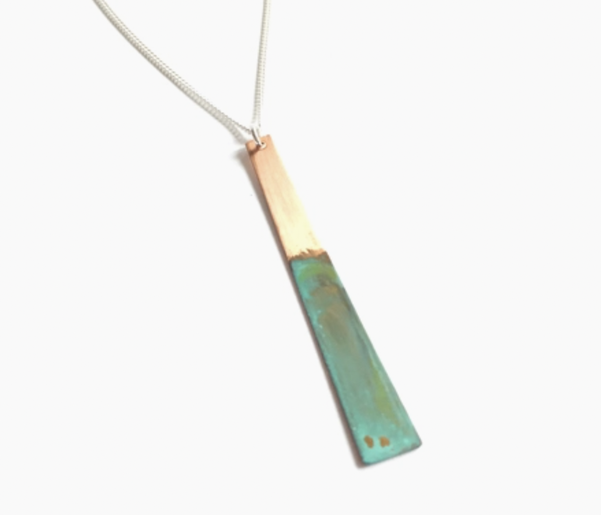 Two Tone Rectangle Necklace by ssd jewelry