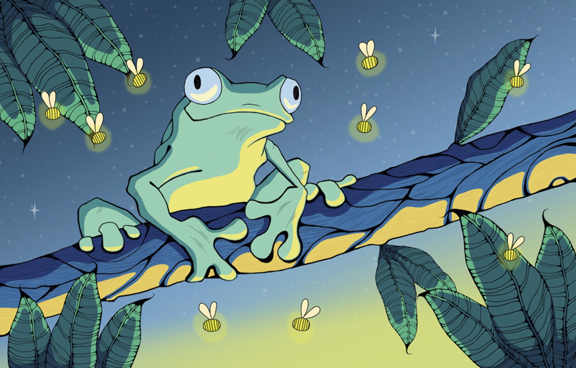 Little Tree Frog on a Branch by Meredith Jones
