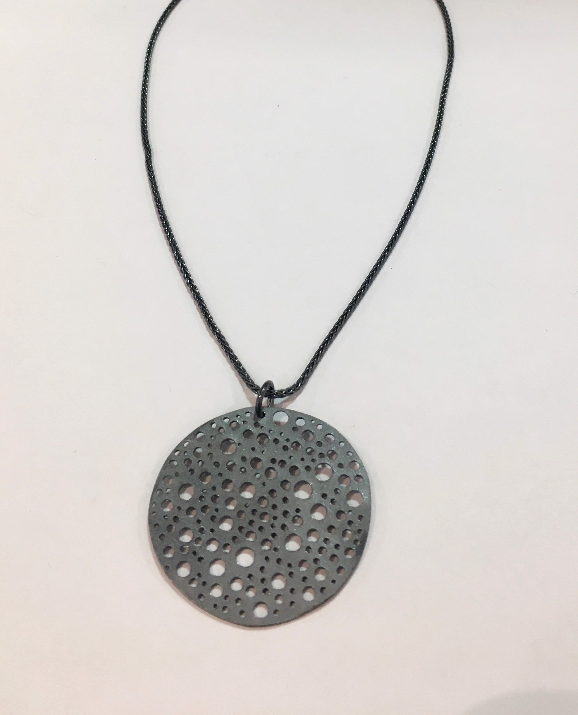 Oxidized Pendant and Chain by DAHLIA KANNER