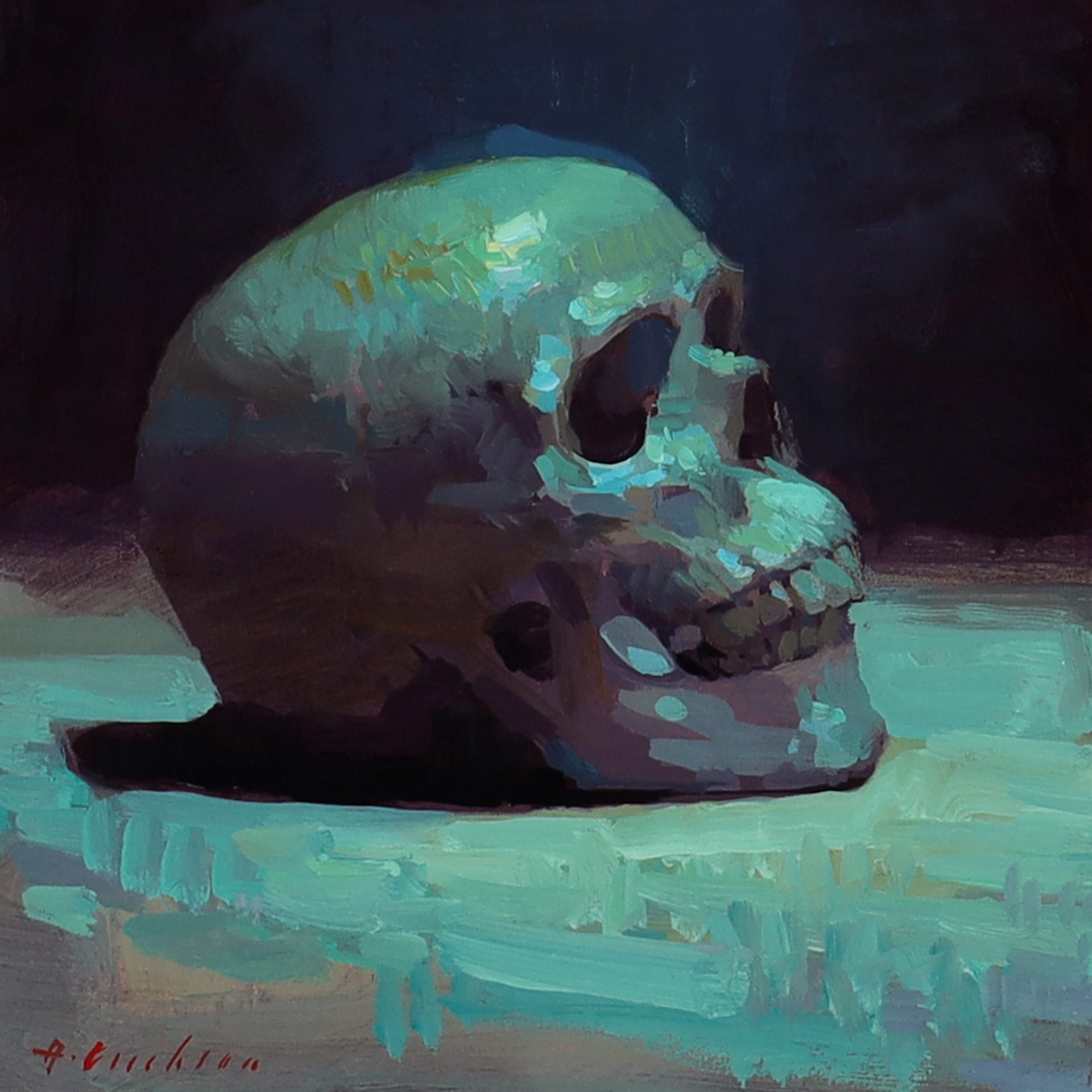 Skull in Blue Light by Aimee Erickson, PAPA & OPA