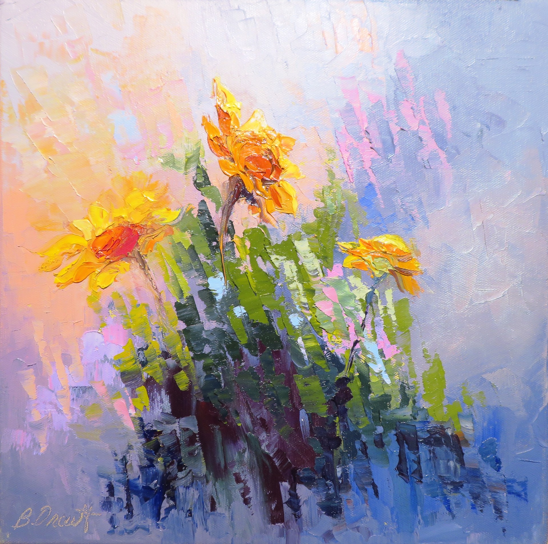 Yellow Beach Blankets by Brenda Orcutt Dare/Sandpiper Gallery