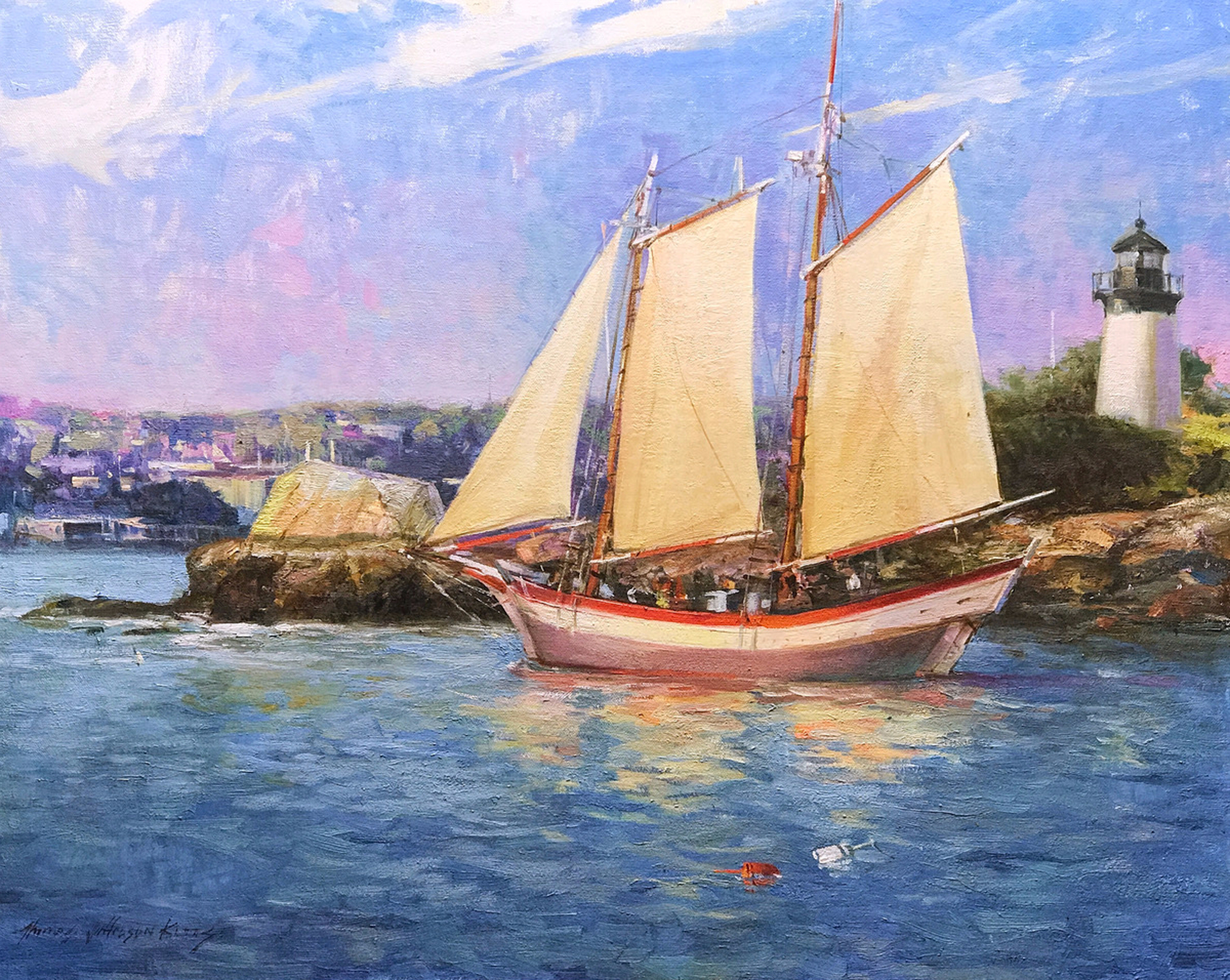 Sailing Past 10 Pound Island by Thomas Kitts