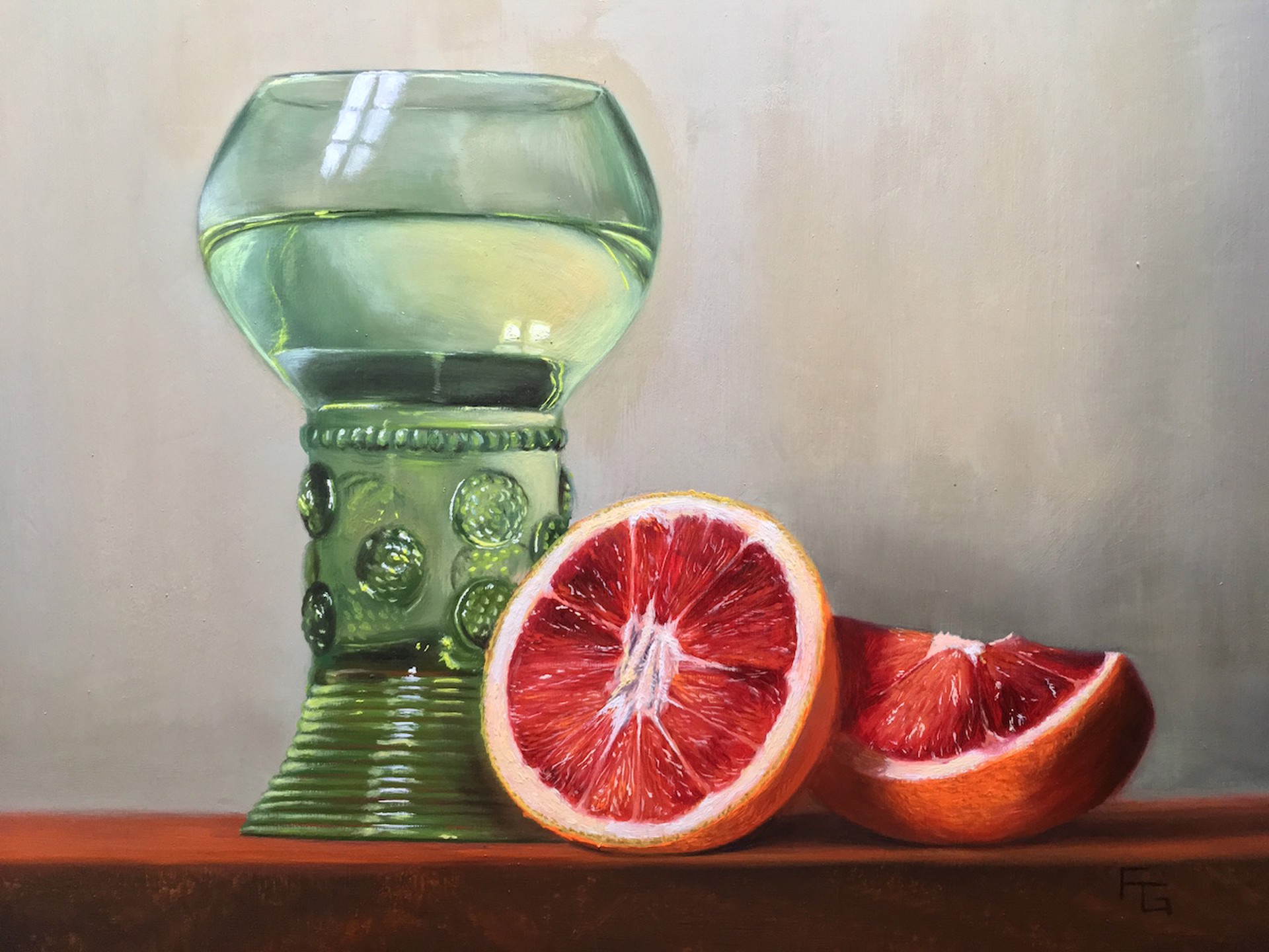 Blood Orange and Roemer Glass by Frankie Gollub