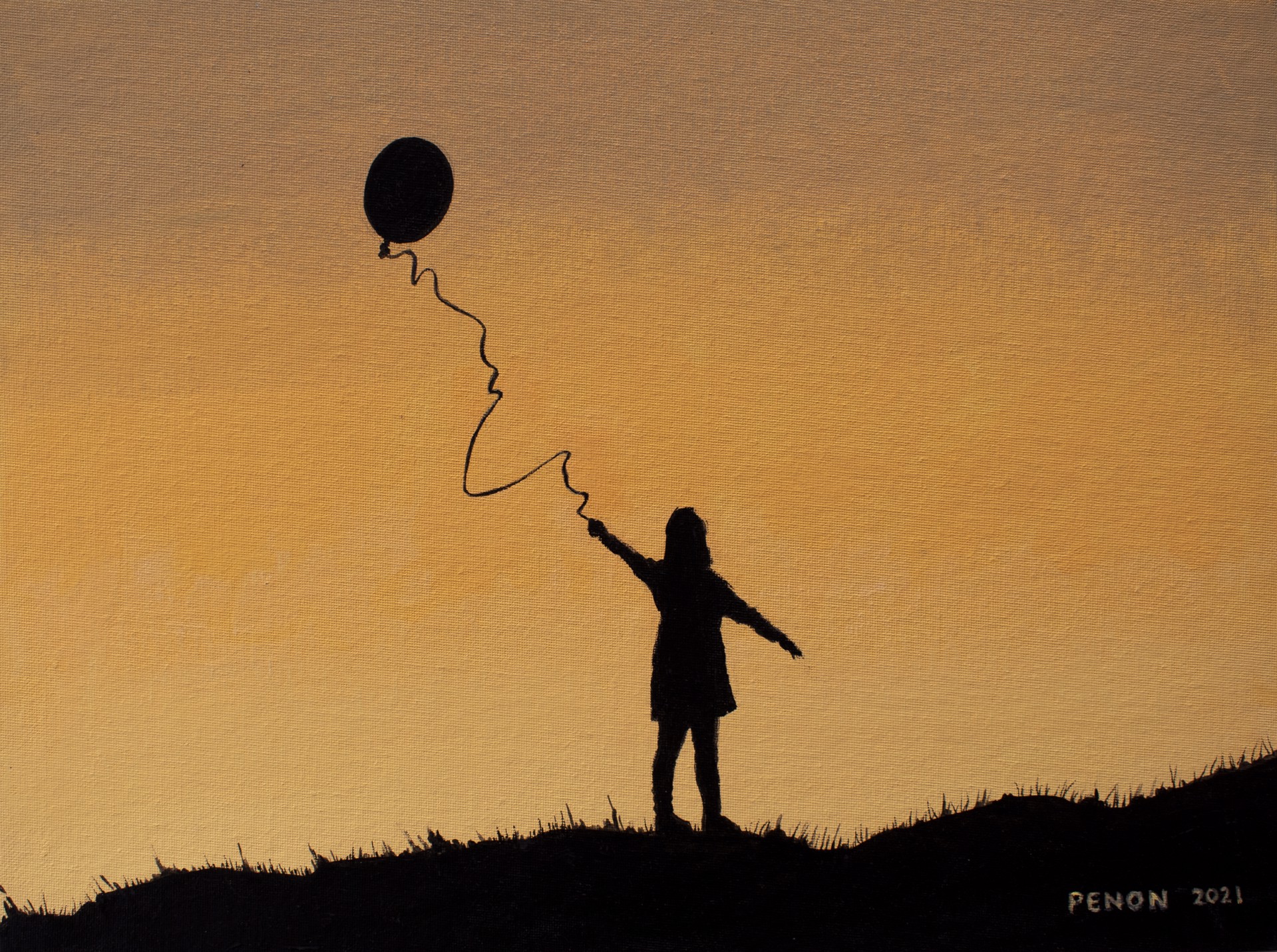 Girl With Balloon by George Peñón Cassallo