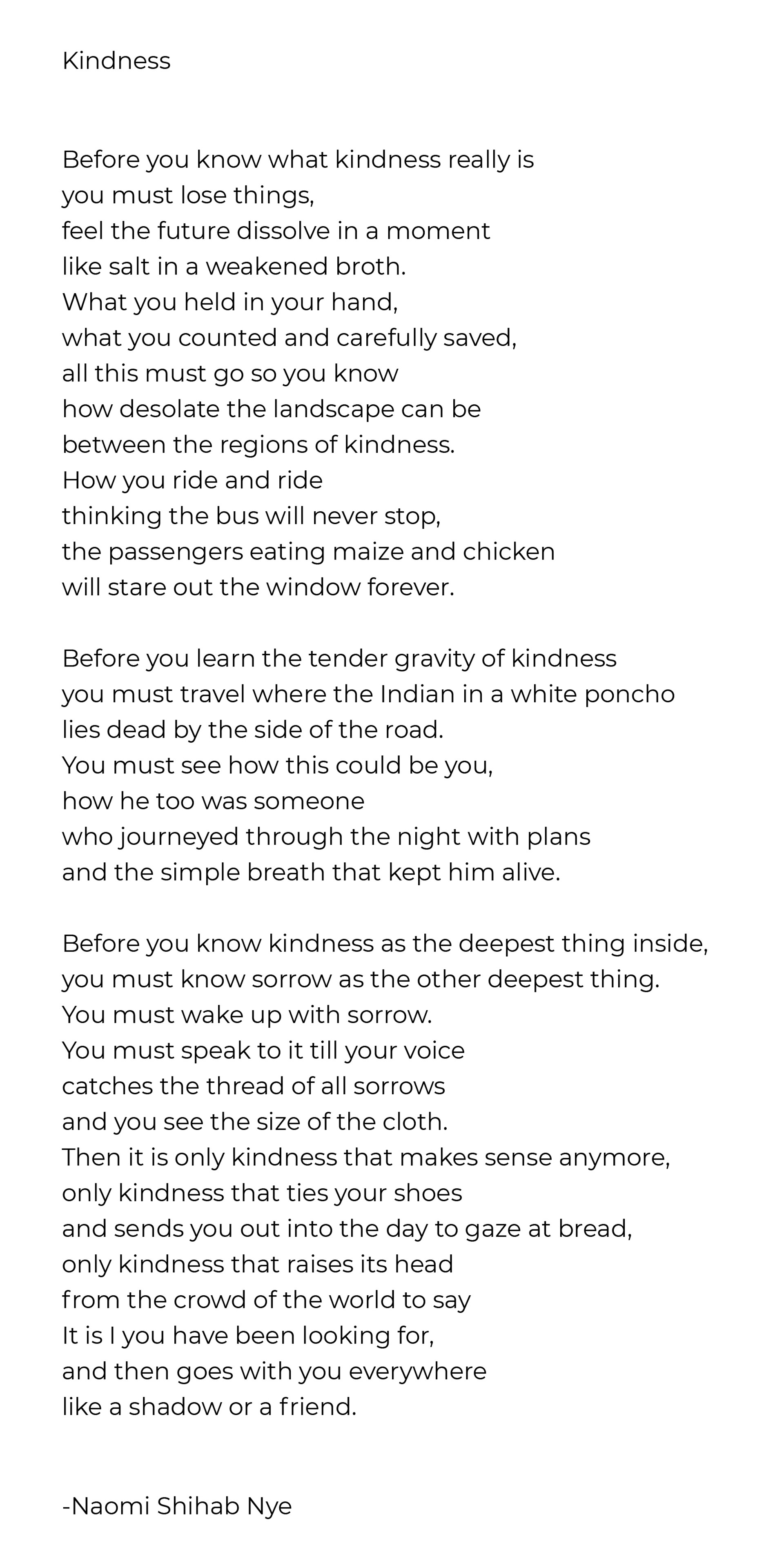 Kindness by Naomi Shihab Nye