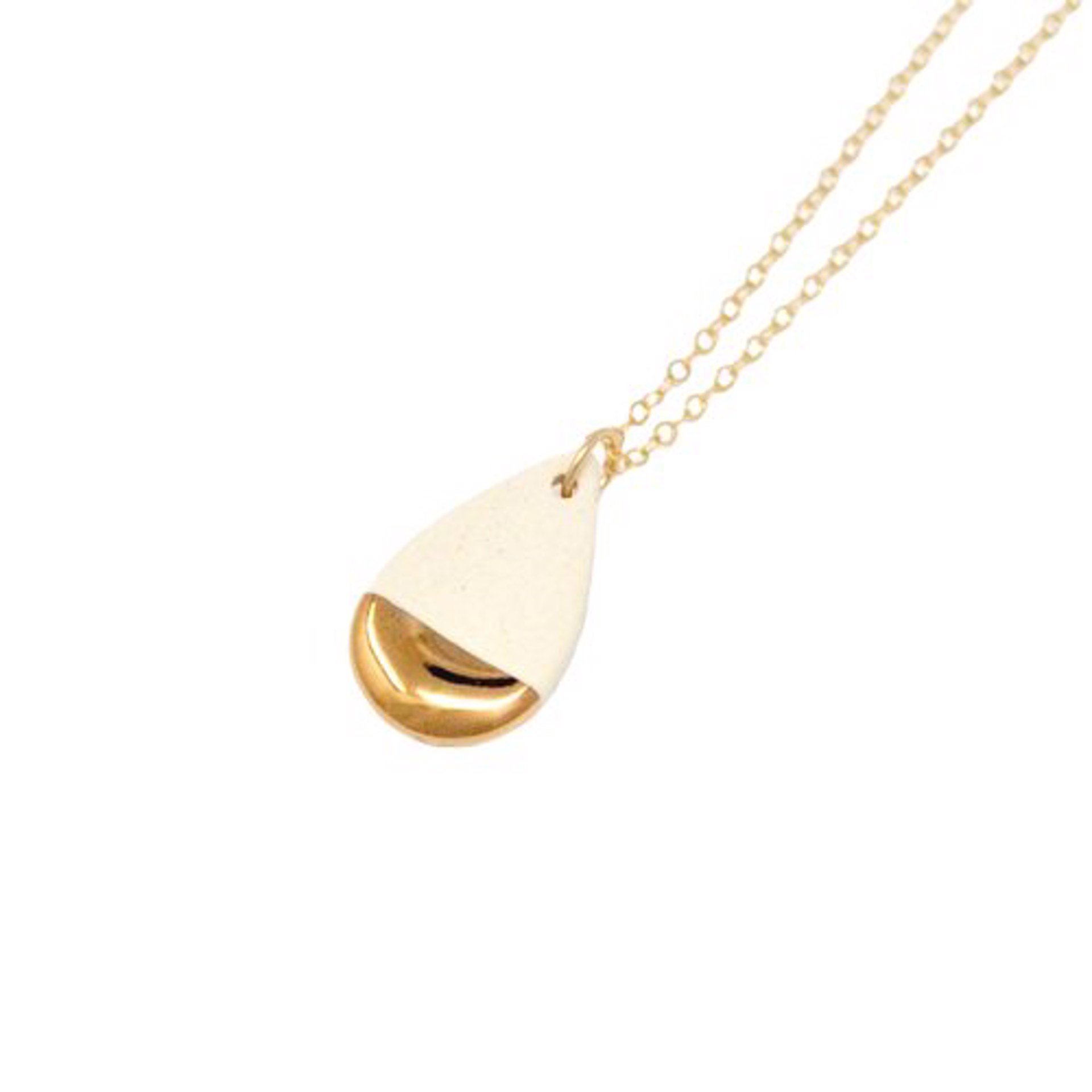 Teardrop Necklace - Teal/Gold Line by Zoe Comings