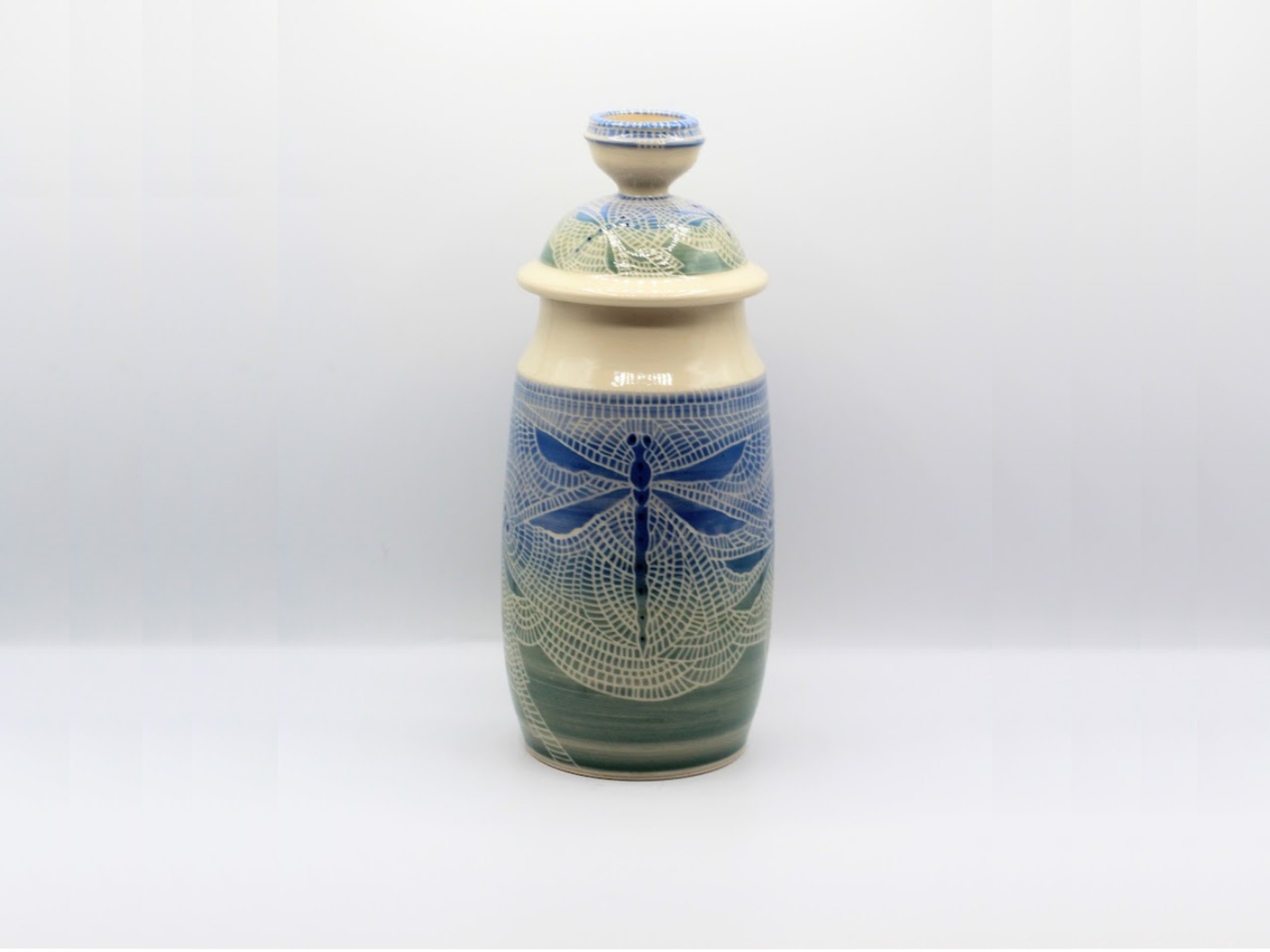 Dragonfly Large Storage Jar by Kelly Price
