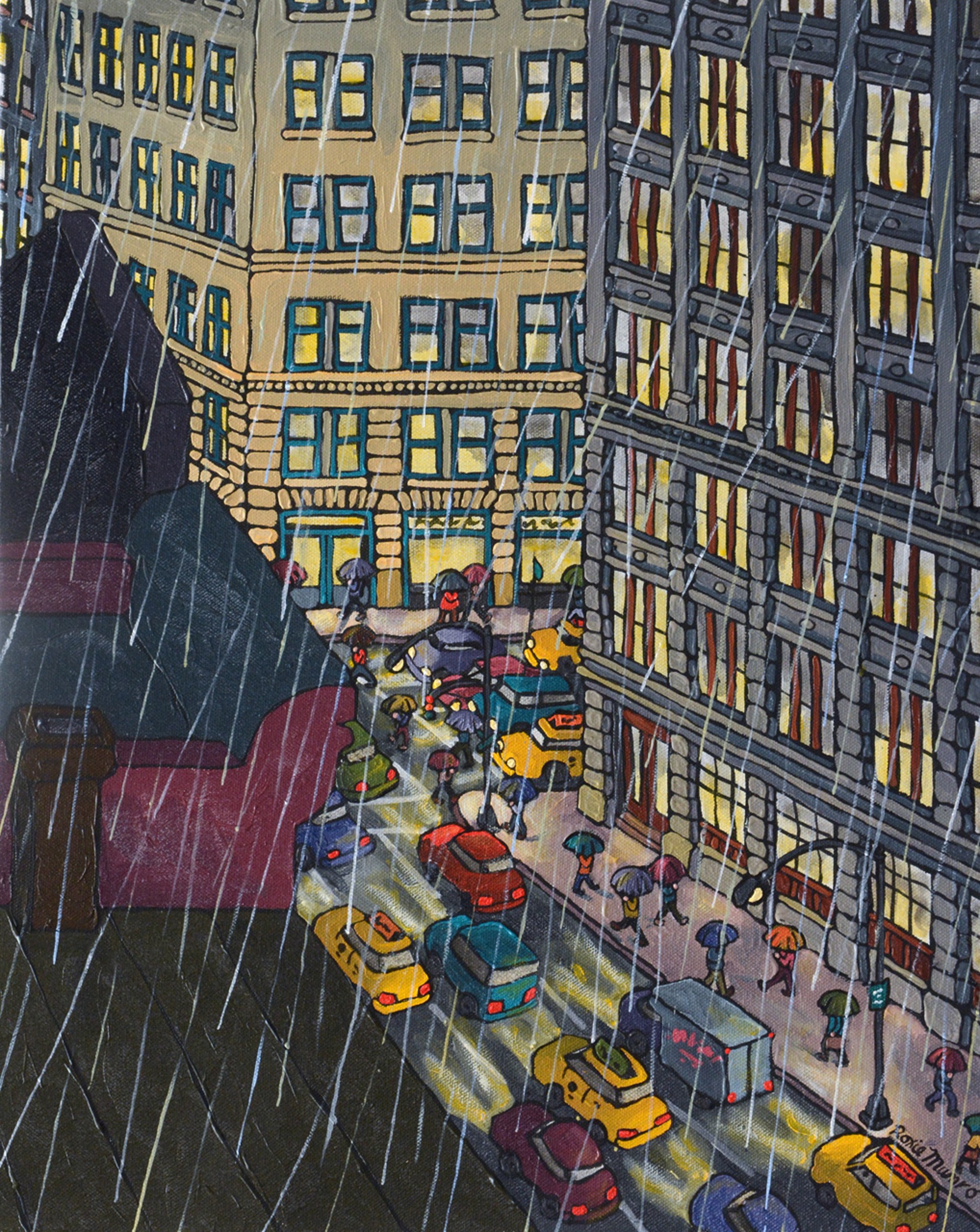 5th Avenue at East 17th Street Rain V by Roxie Munro