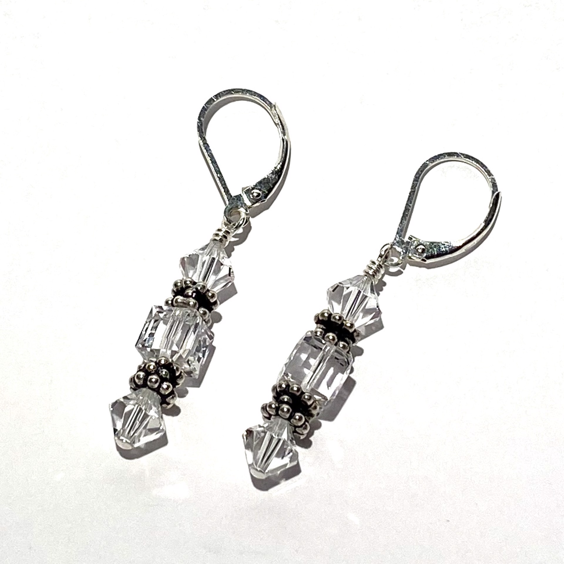 SHOSH20-65 Crystal and Silver Earrings by Shoshannah Weinisch