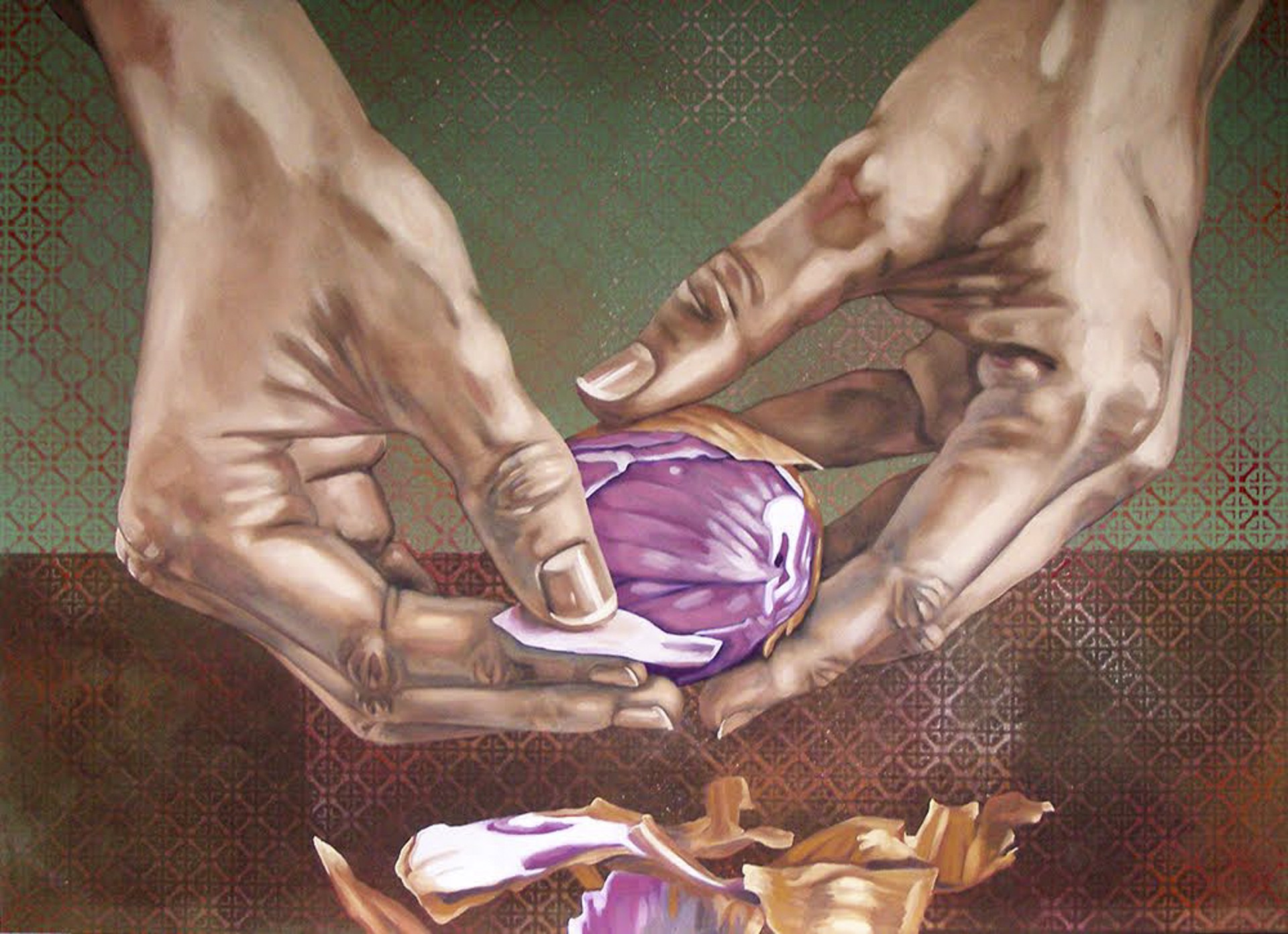 Peeling Shallots by Jessie Boone