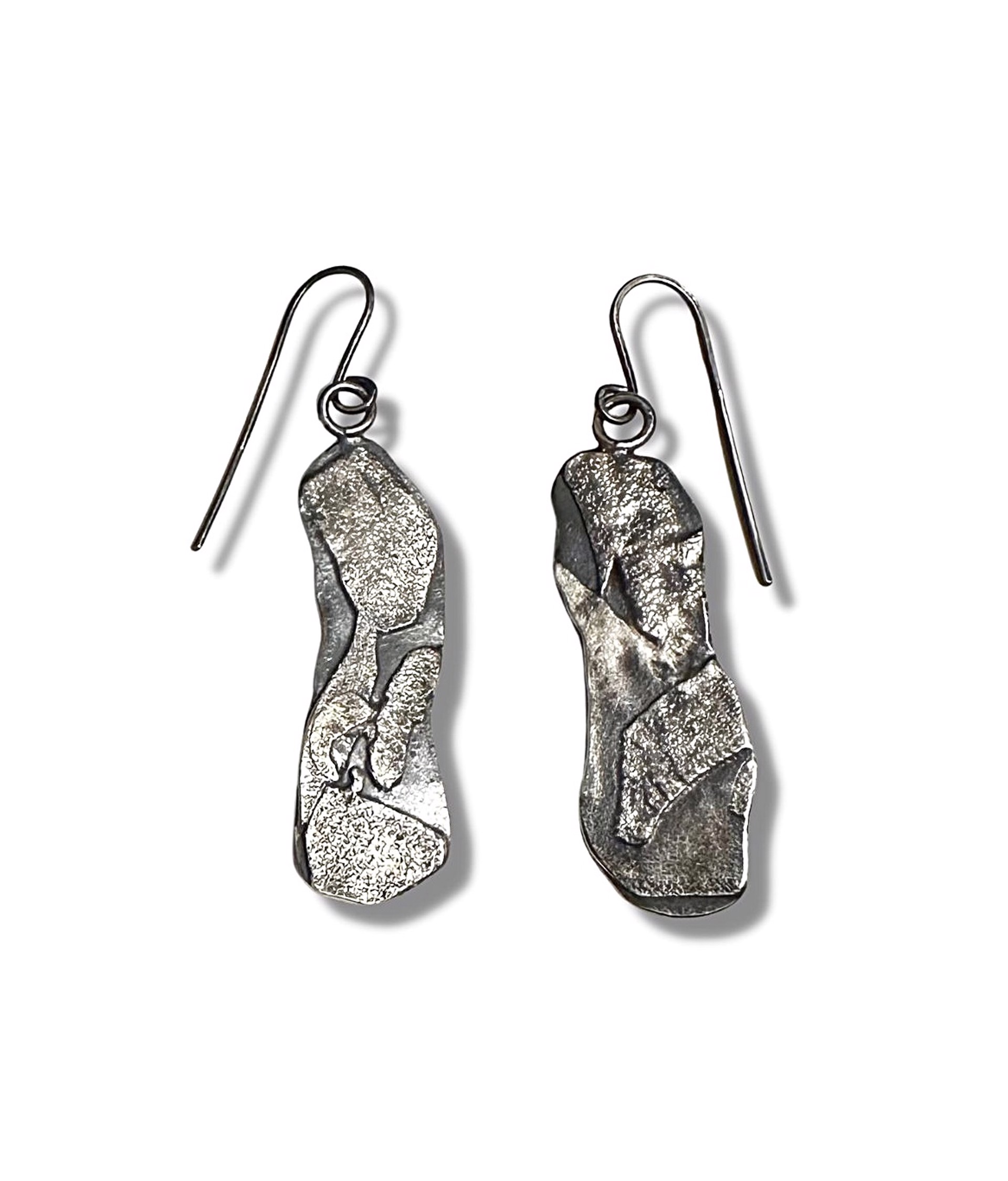 Earrings - "Coastal Ebb": Sterling Silver Fusion AC 327 by Annette Campbell