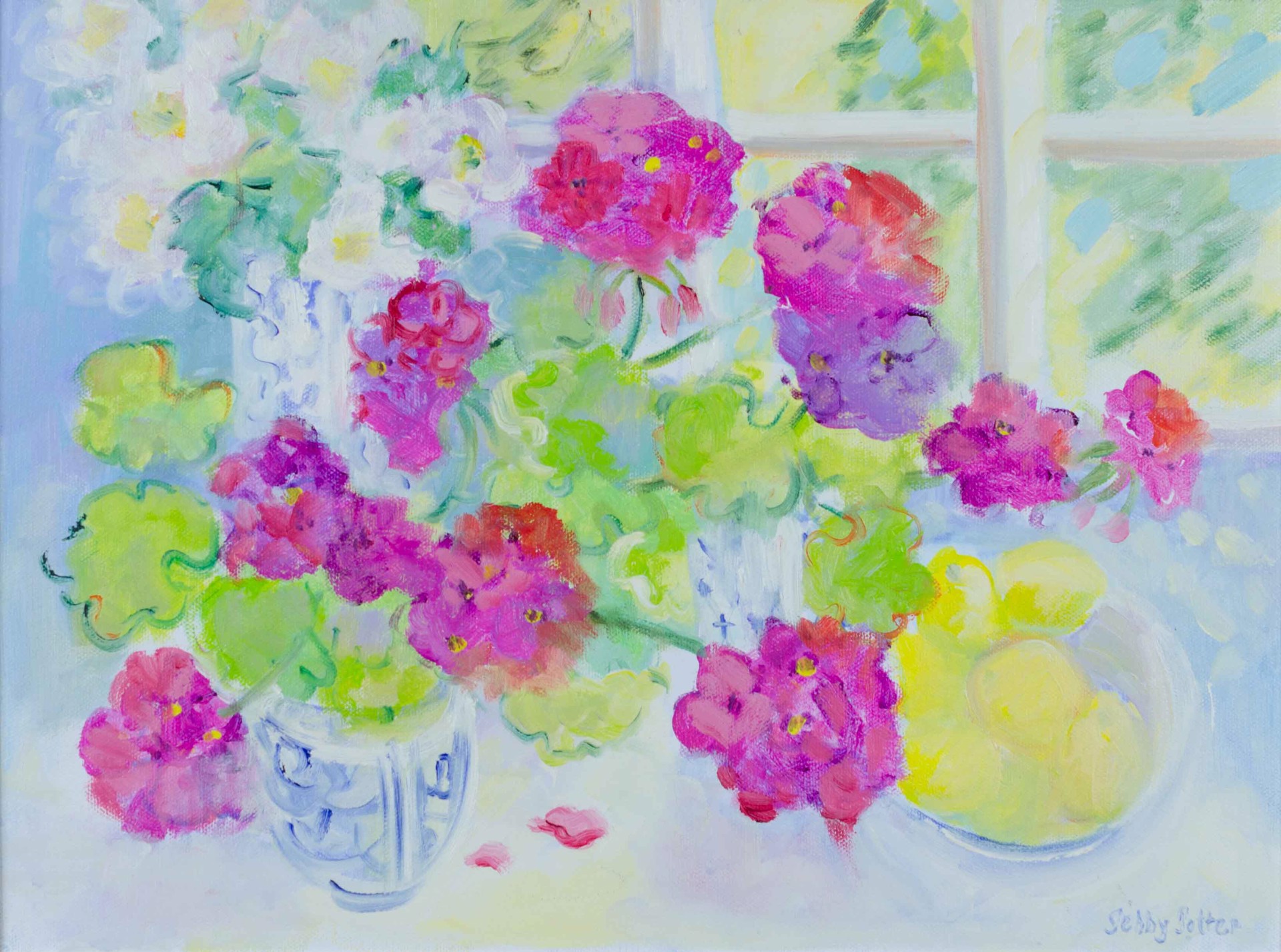 Geraniums by the Sea by Jebby Potter