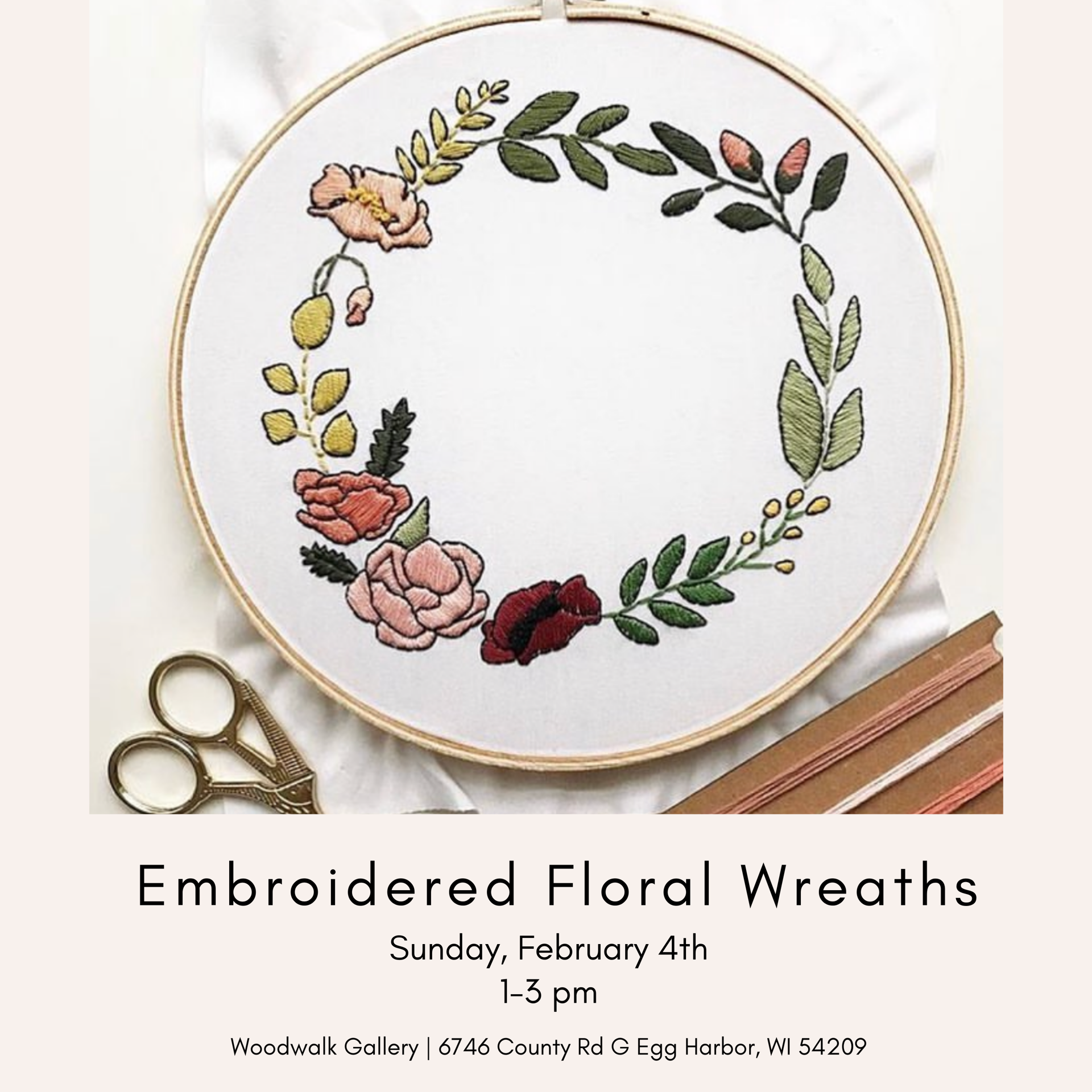Embroidered Floral Wreaths