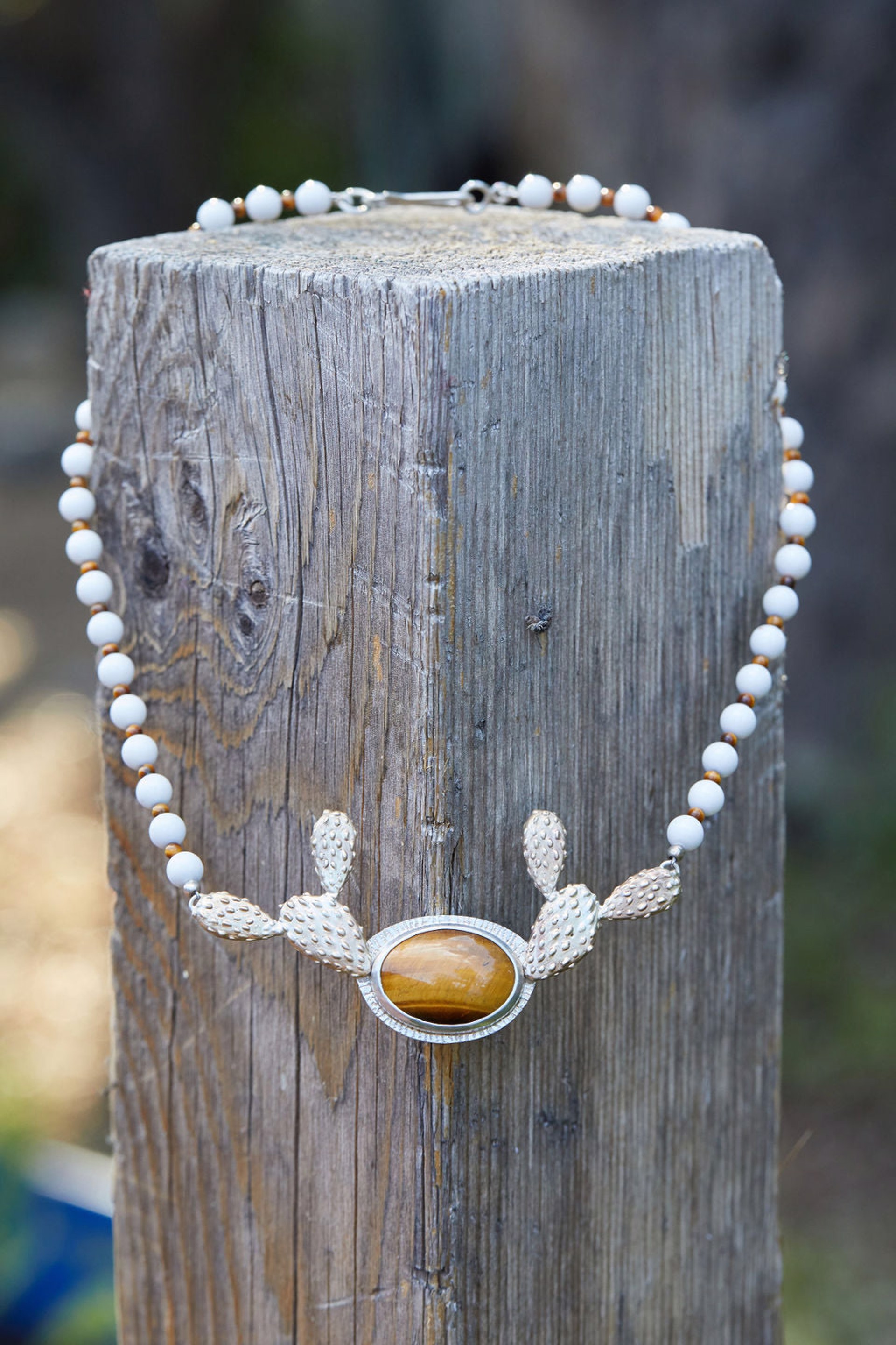 Snowy Nopal Necklace by Clementine & Co. Jewelry