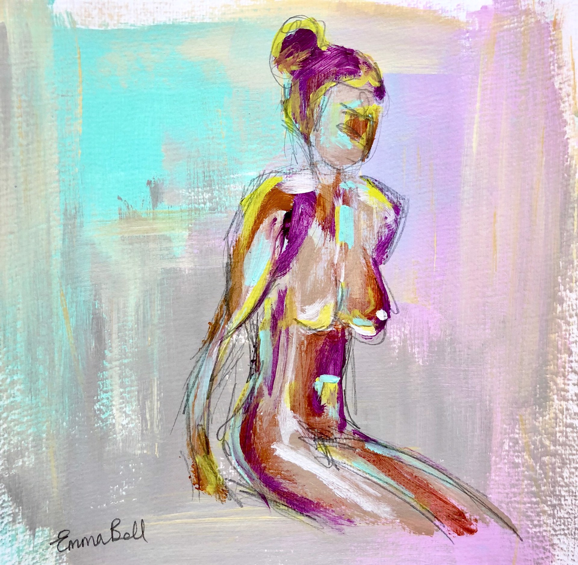 Lilac Aqua Lady I by Emma Bell