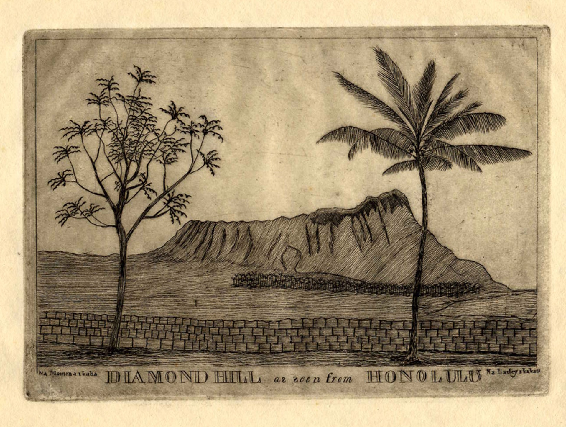 Diamond Hill as seen from Honolulu by Edward Bailey