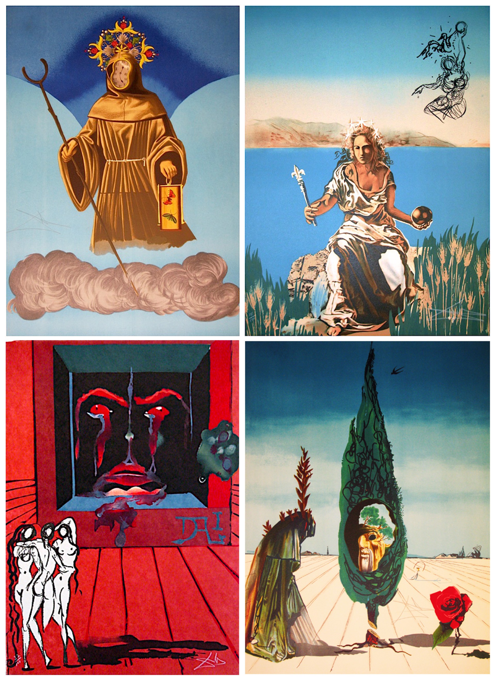 Tarot Suite of 4 Visions Surrealiste by Salvador Dali