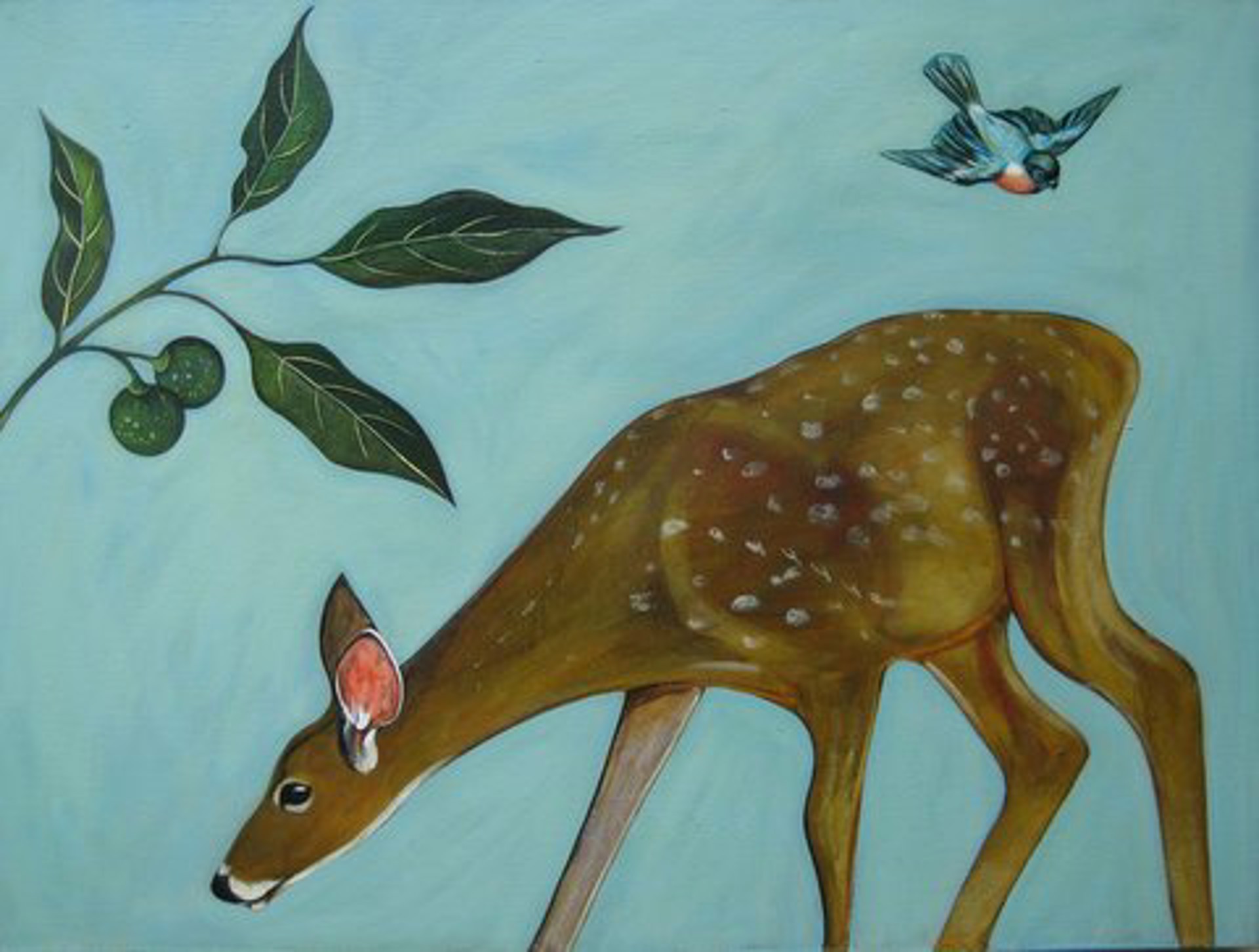 Foraging Deer by Phyllis Stapler