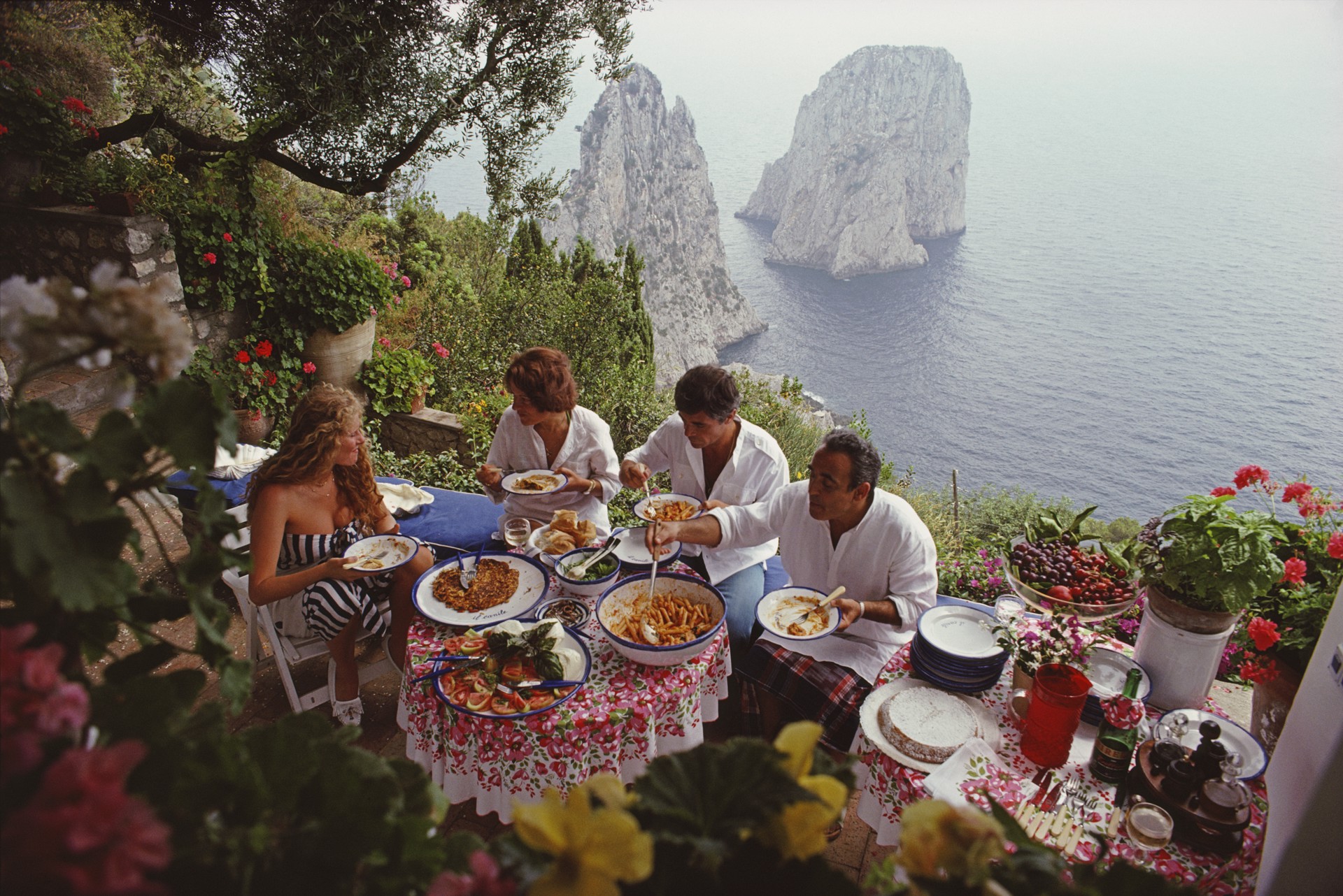 Dining Al Fresco On Capri by Slim Aarons