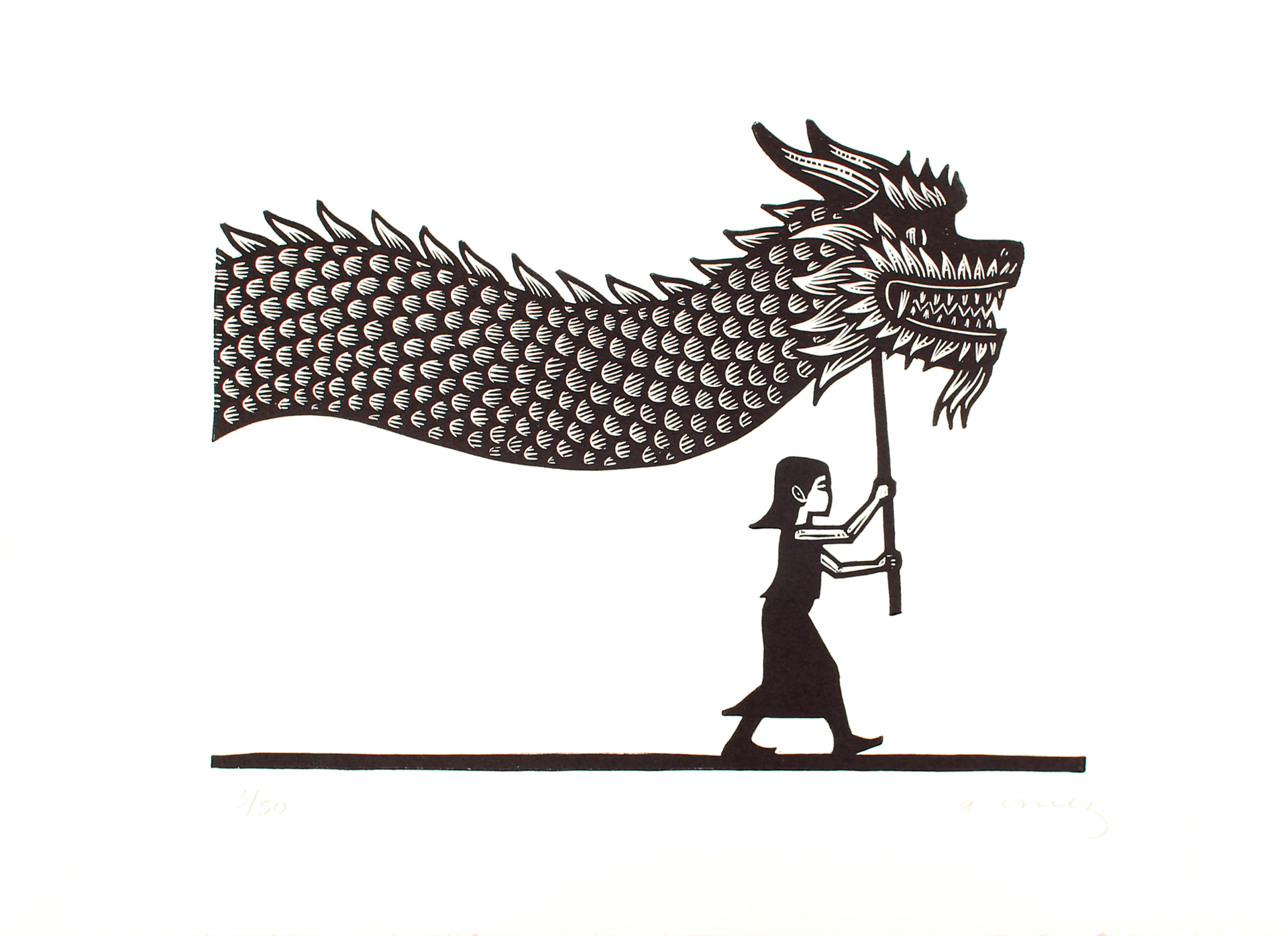 Niña con Dragon by Alberto Cruz