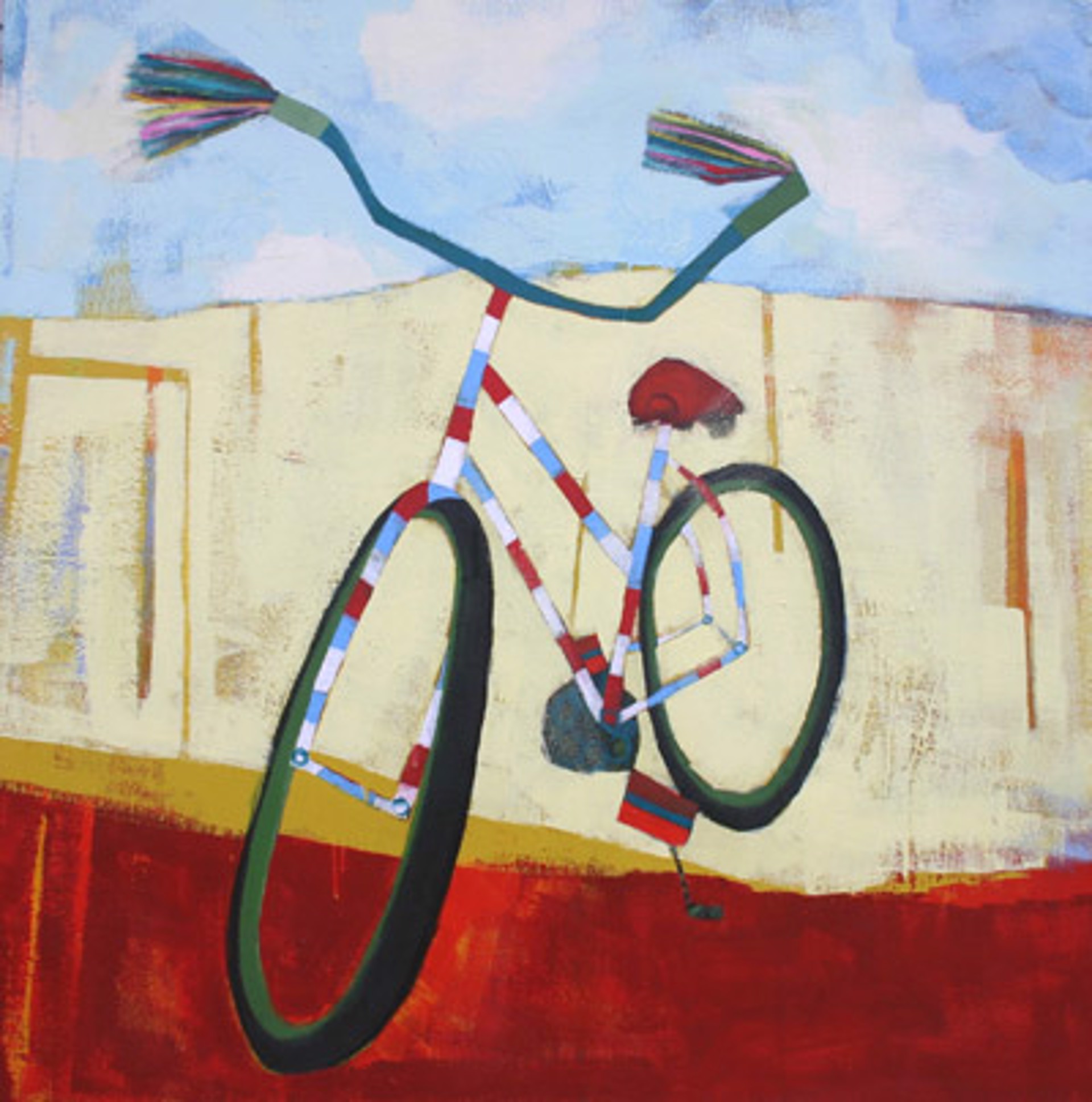 Red, White And Blue Roadmaster by Wendeline Simpson Matson