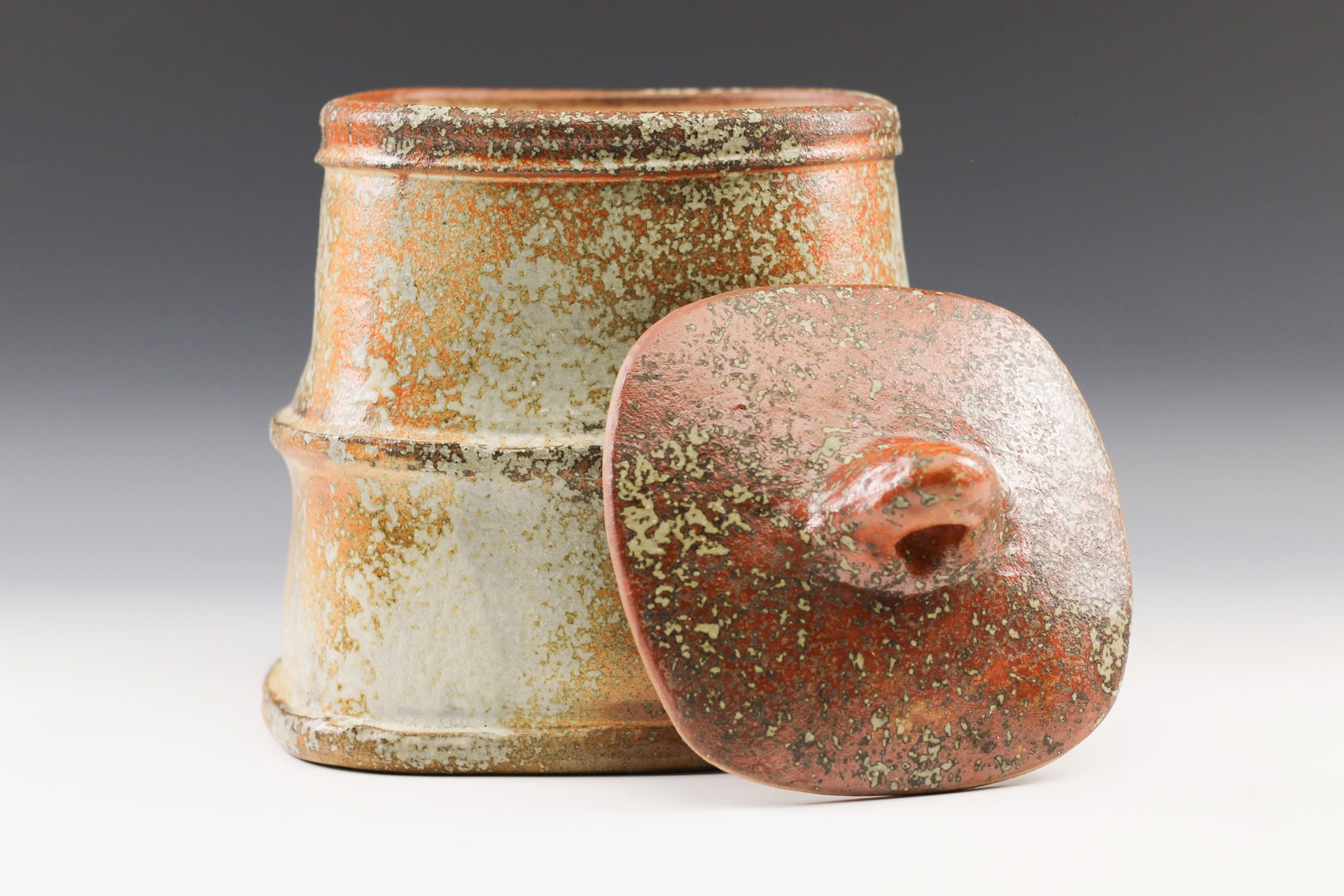 Square lidded Jar by George Lowe