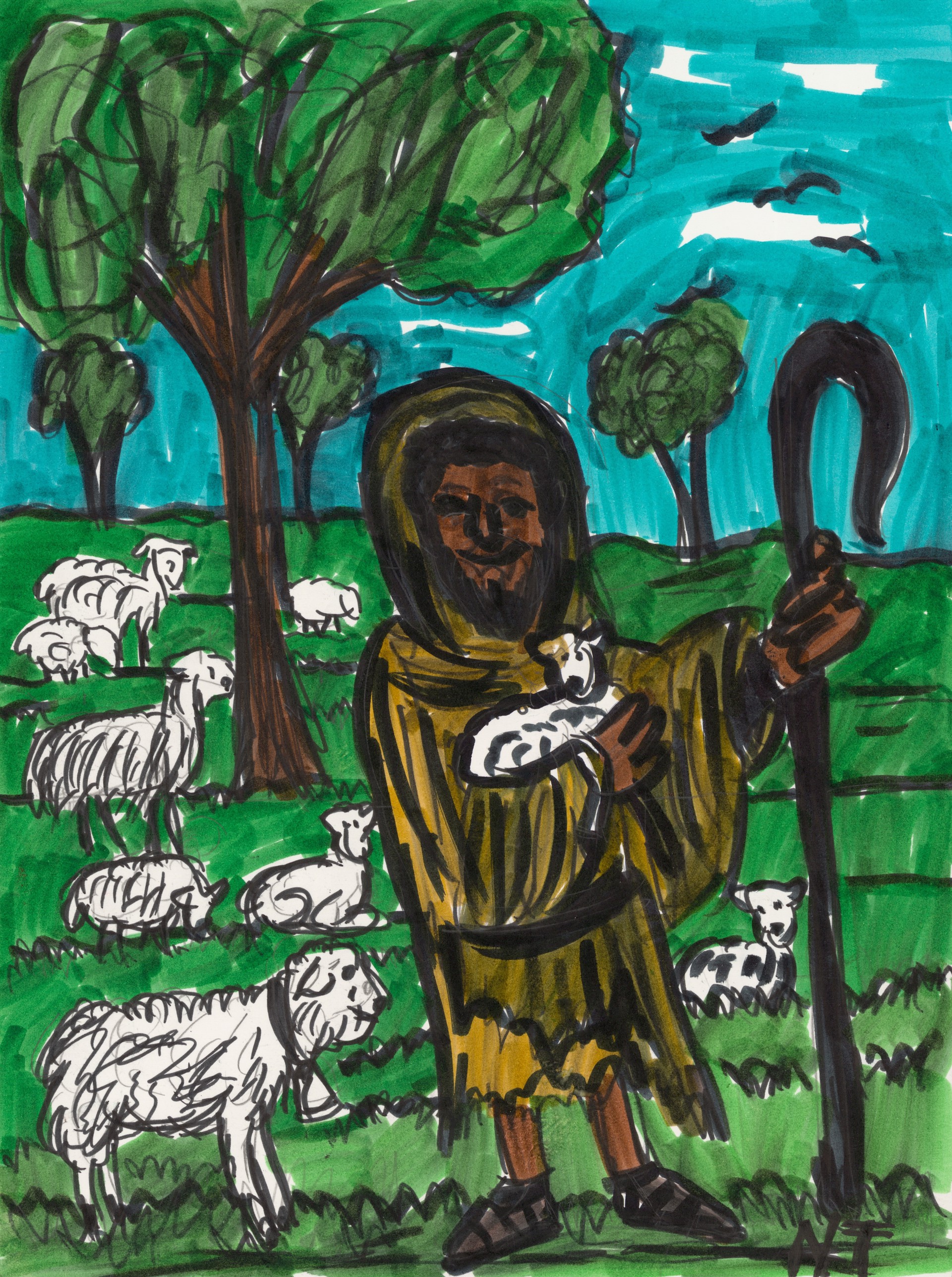 Jesus and the Lamb by Nonja Tiller