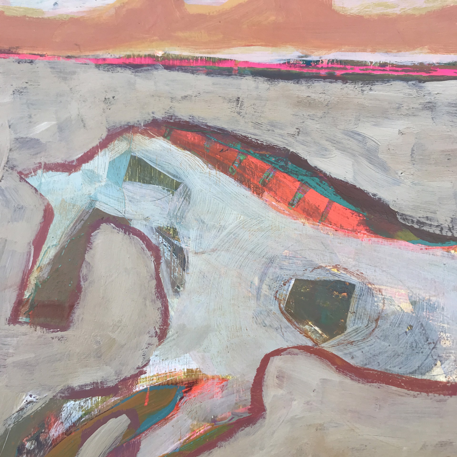 Pinto with Orange Sky by Rachael Van Dyke