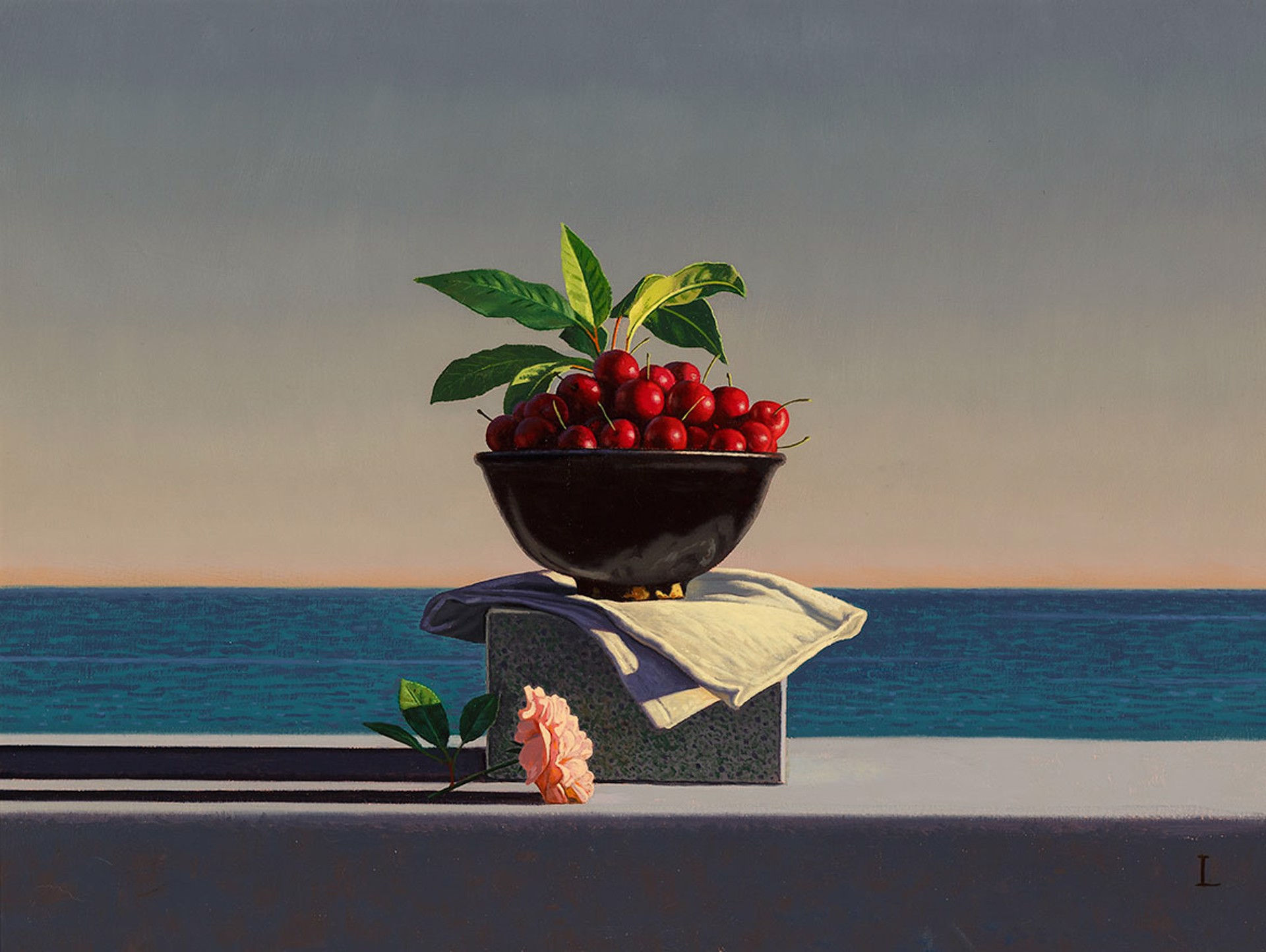 Offering: Cherries and Rose by David Ligare