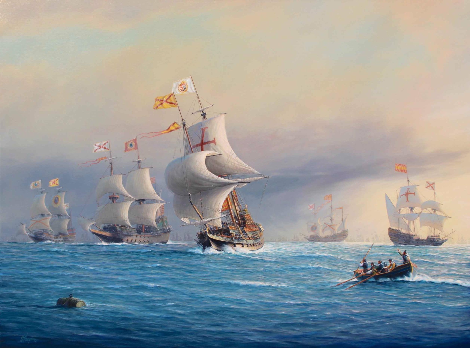 The Spanish Treasure Fleet Departs the Florida Coast for Spain by Tim Thompson