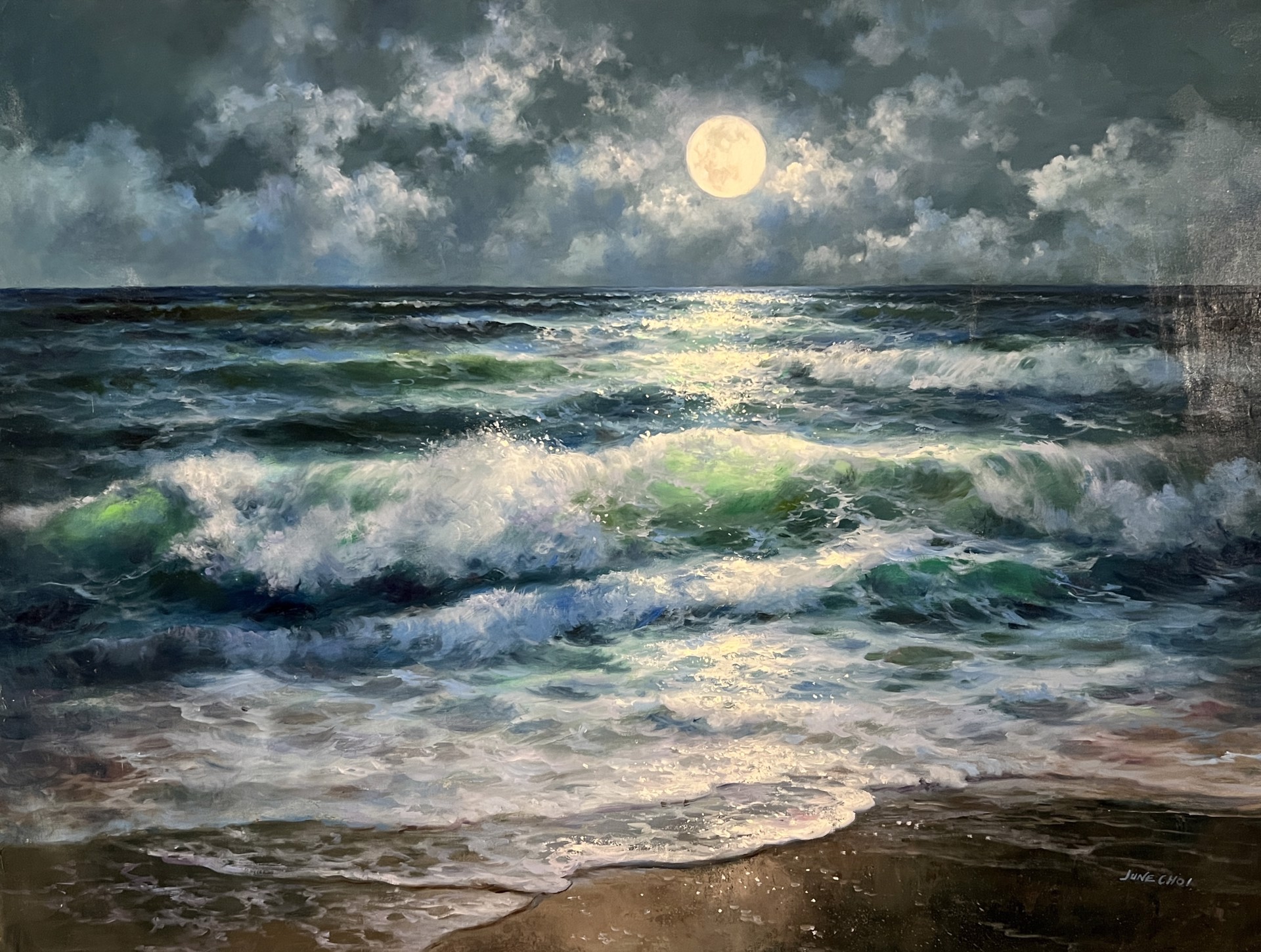BLACK SAND BEACH AT NIGHT by JUNE CHOI