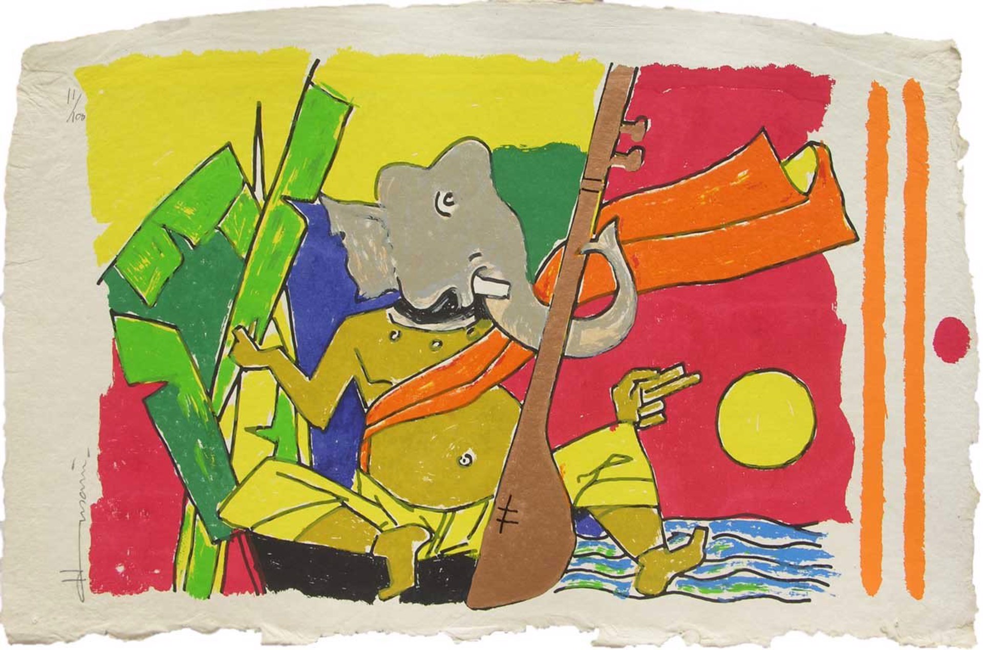 mf hussain ganesha painting