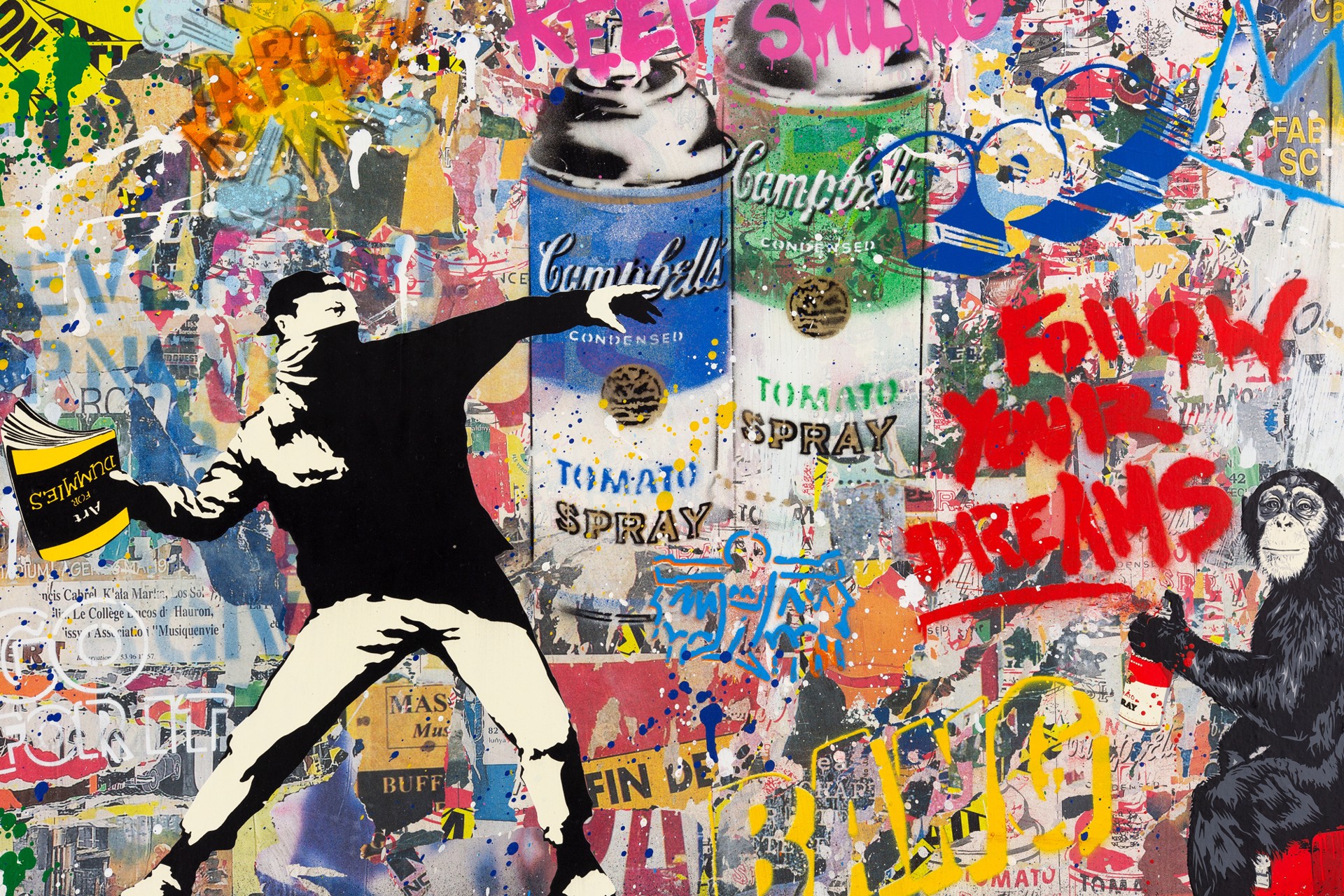 タイムセール【正規品】Mr.Brain wash ポップアート Pop Wall by Mr. Brainwash | ArtCloud