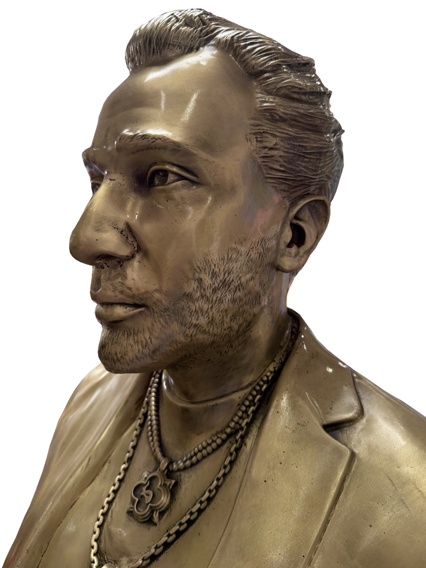 Portrait detail of Maksud Agadjani in The Gold Standard by Matthew Snider
