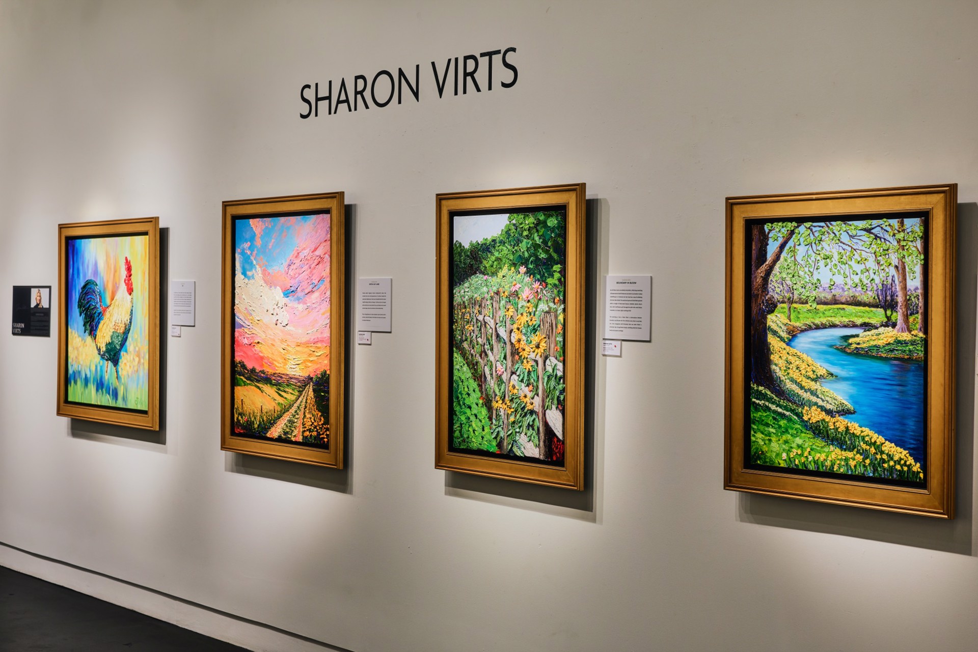 Sharon Virts's four paintings installed together at the Inaugural Reflectionist Exhibition, Samuel Lynne Galleries