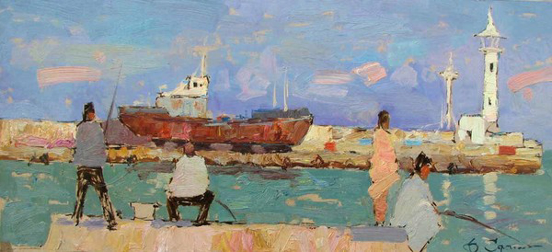 Yalta, Fishermen by Denis Sarazhin | ArtCloud