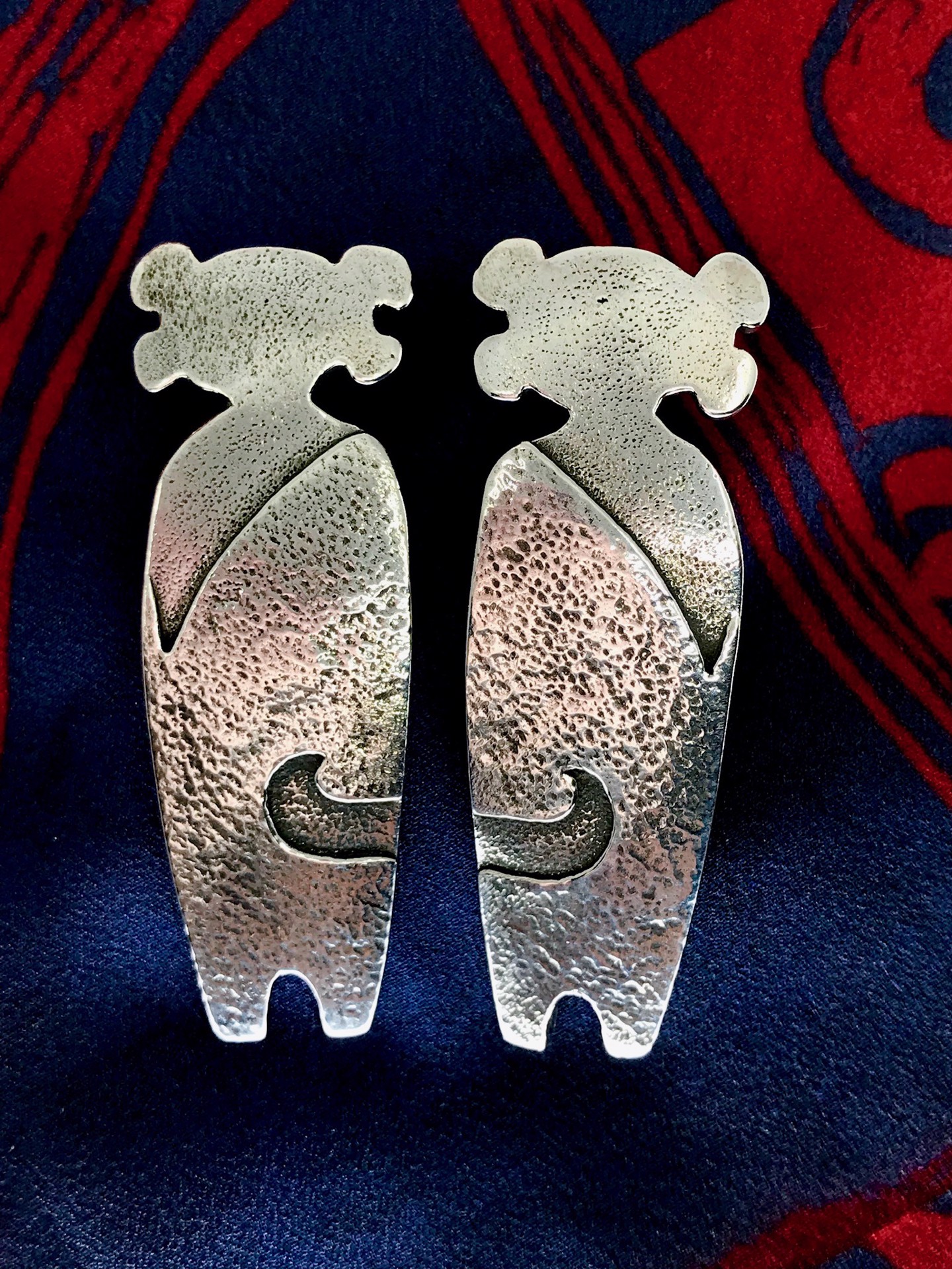 Twins Standing Guard earrings post by Melanie A. Yazzie | ArtCloud