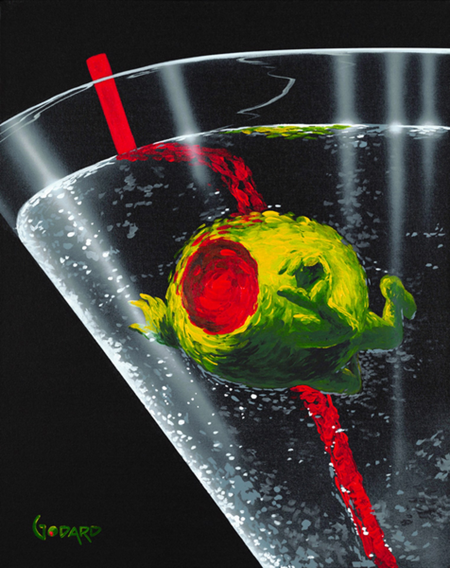 Michael Godard Dirty Martini Poster 24 x 26