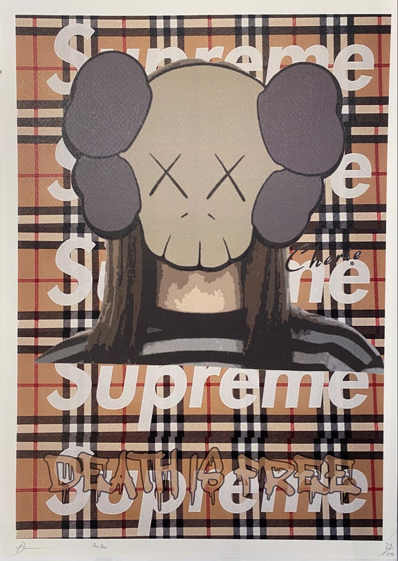 Limited Edition Supreme LV Teddy Bear Print- Framed