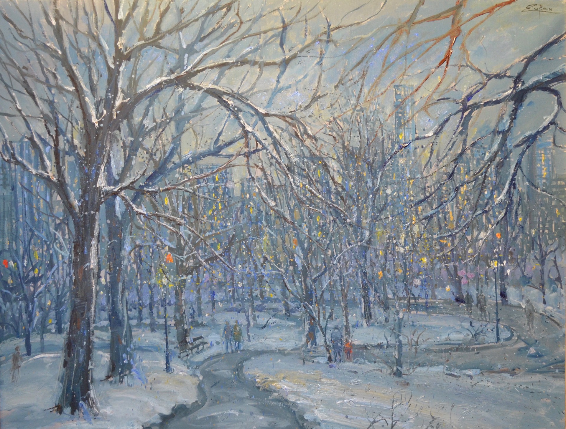 Path Through Central Park In The Snow By Bruno Zupan Artcloud