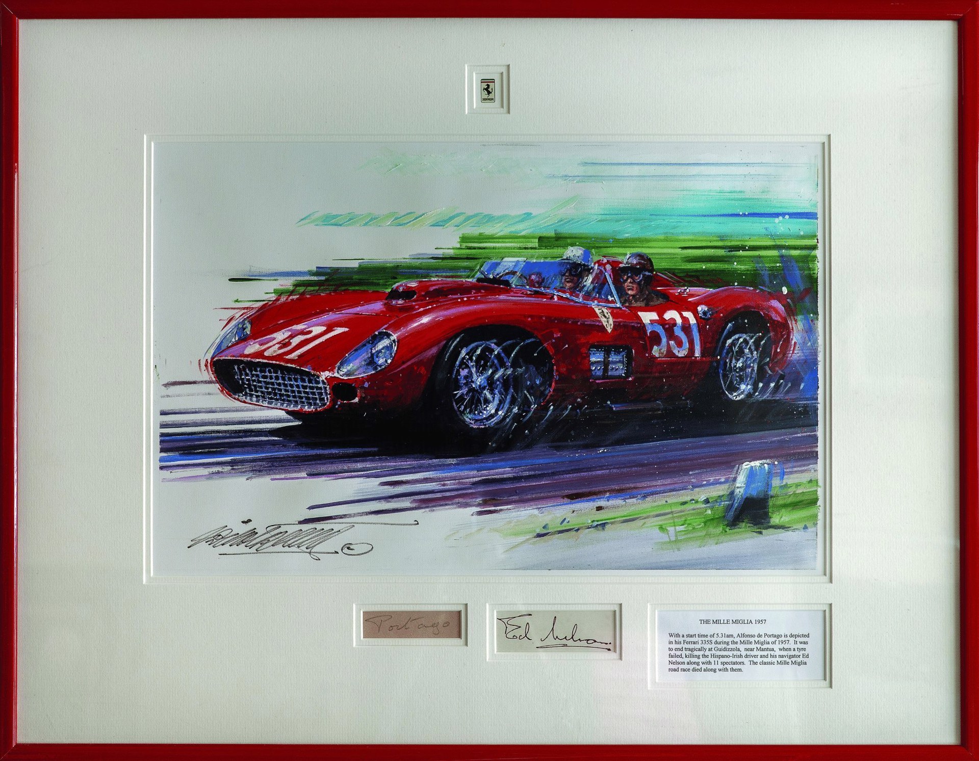 希少】Mille Miglia 自動車イベントガイド The Mille Miglia 1957 signed by Alfonso de Portago and Ed Nelson