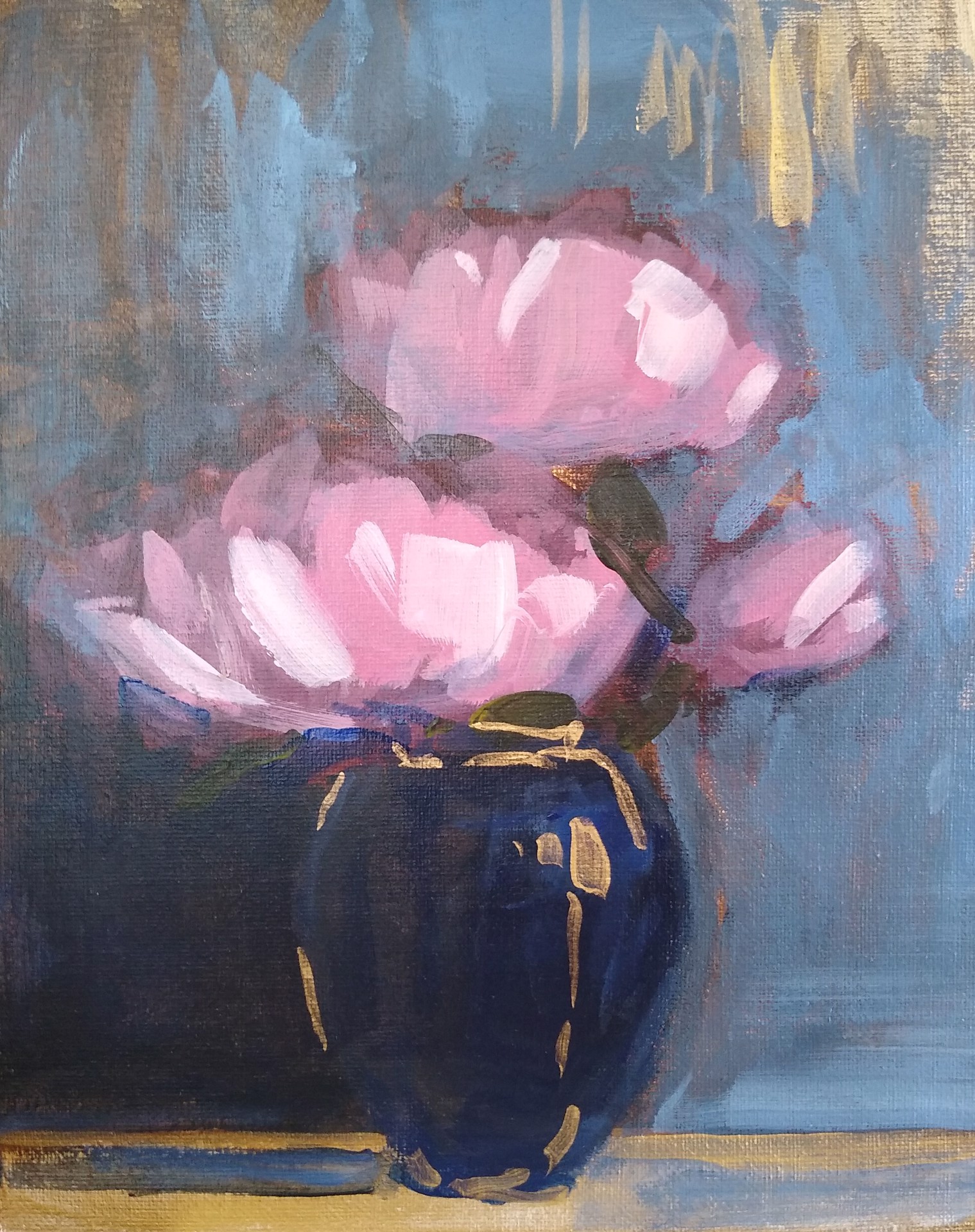 Blooms in a Blue Vase by Flynn Geissel ArtCloud