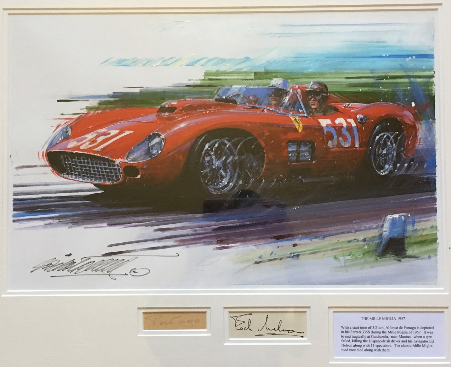 The Mille Miglia 1957 signed by Alfonso de Portago and Ed Nelson