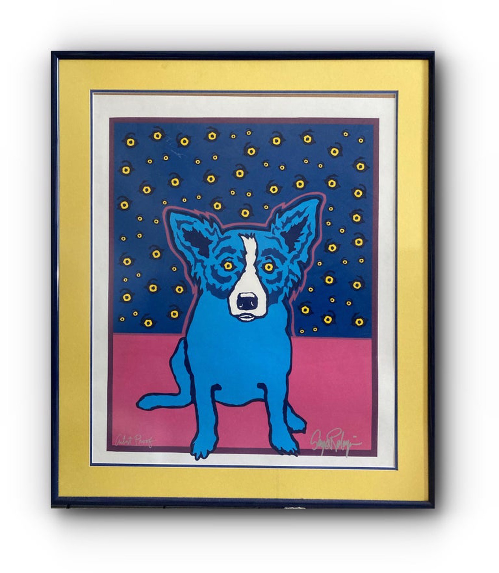blue dog framed prints