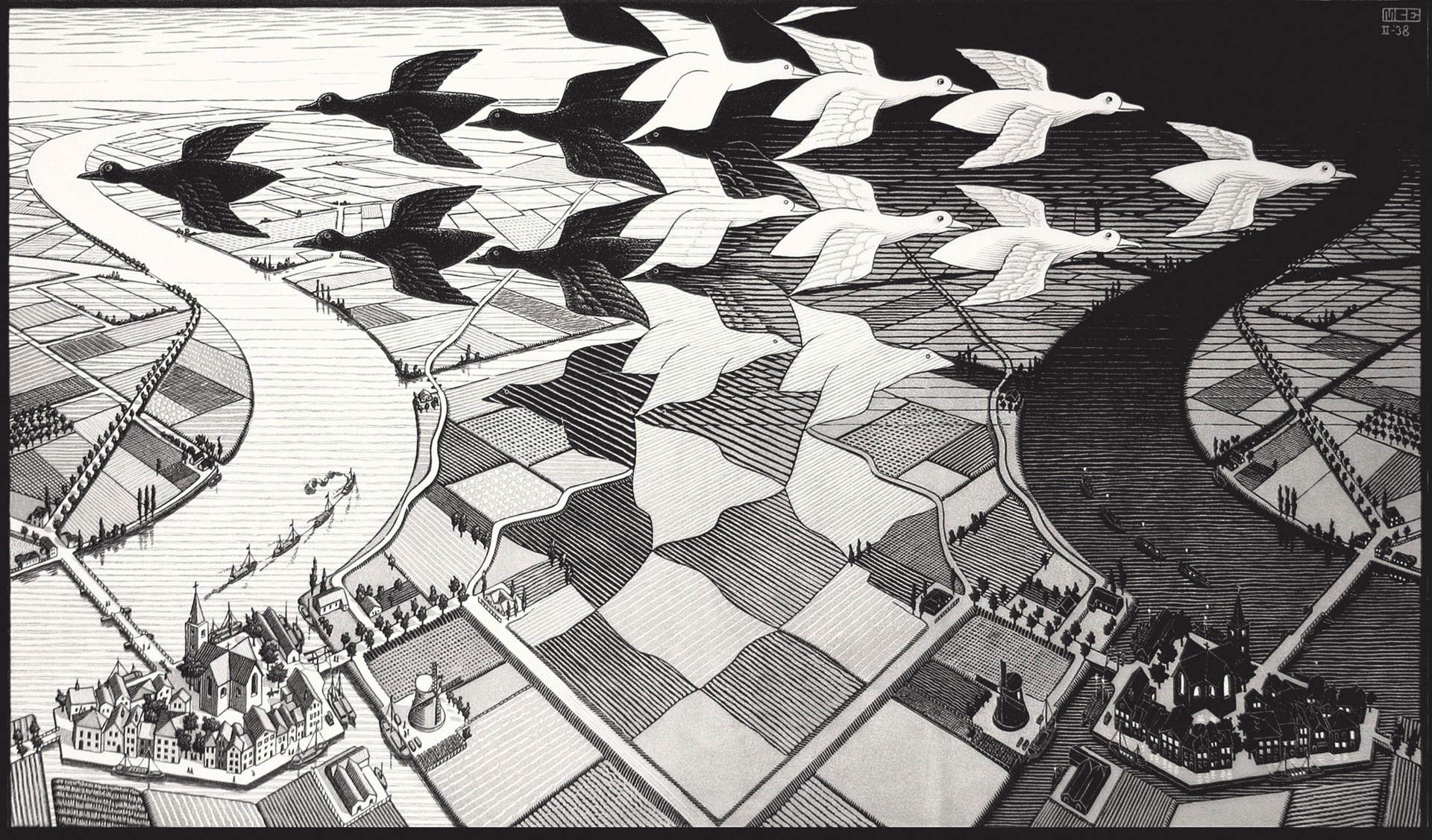 Day and Night by M.C. Escher | ArtCloud